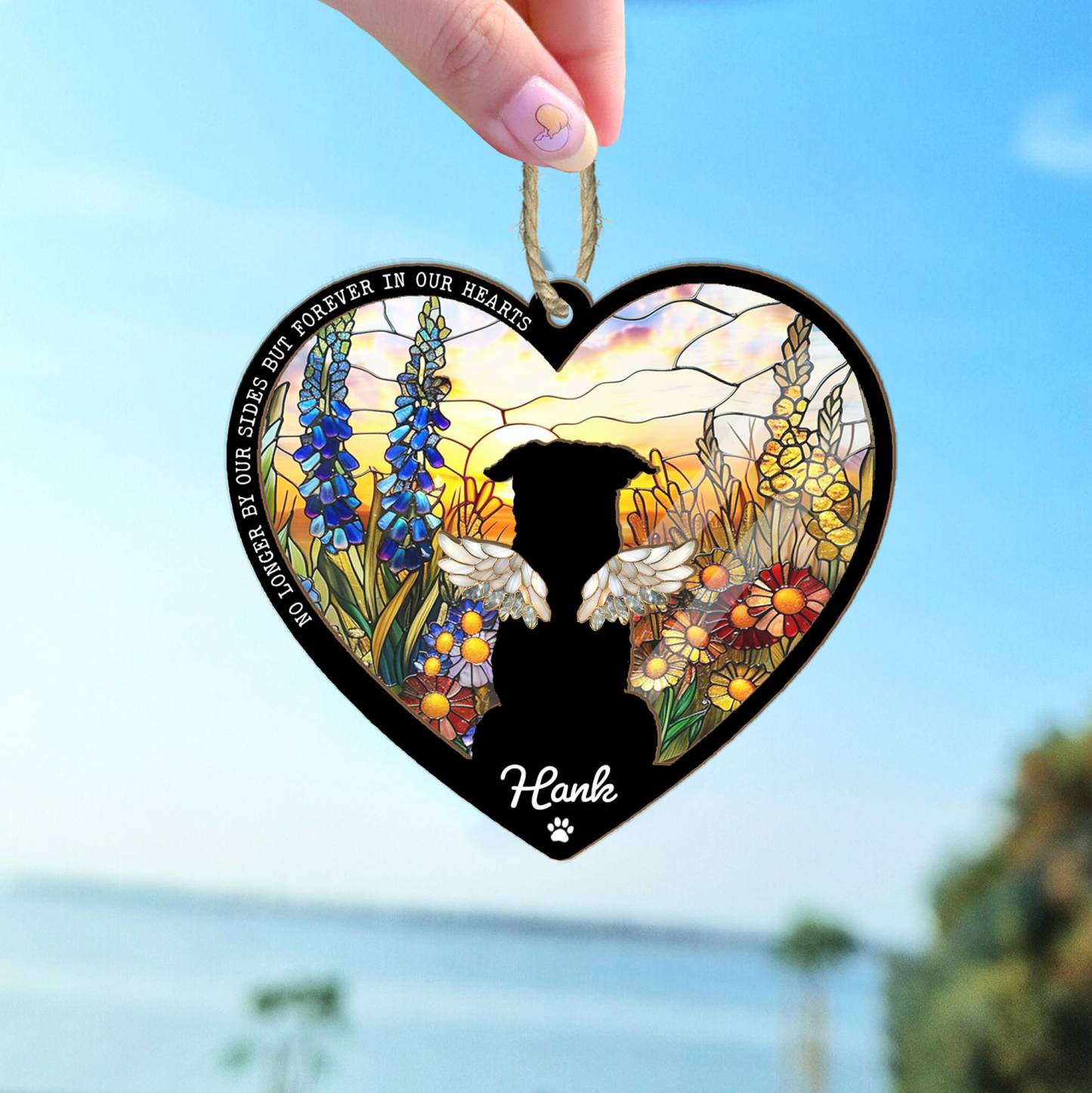 Custom Dog Memorial Suncatcher,Personalized Pet Memorial Gift