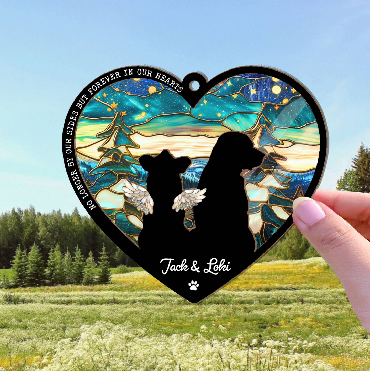 Custom Dog Memorial Suncatcher,Personalized Pet Memorial Gift