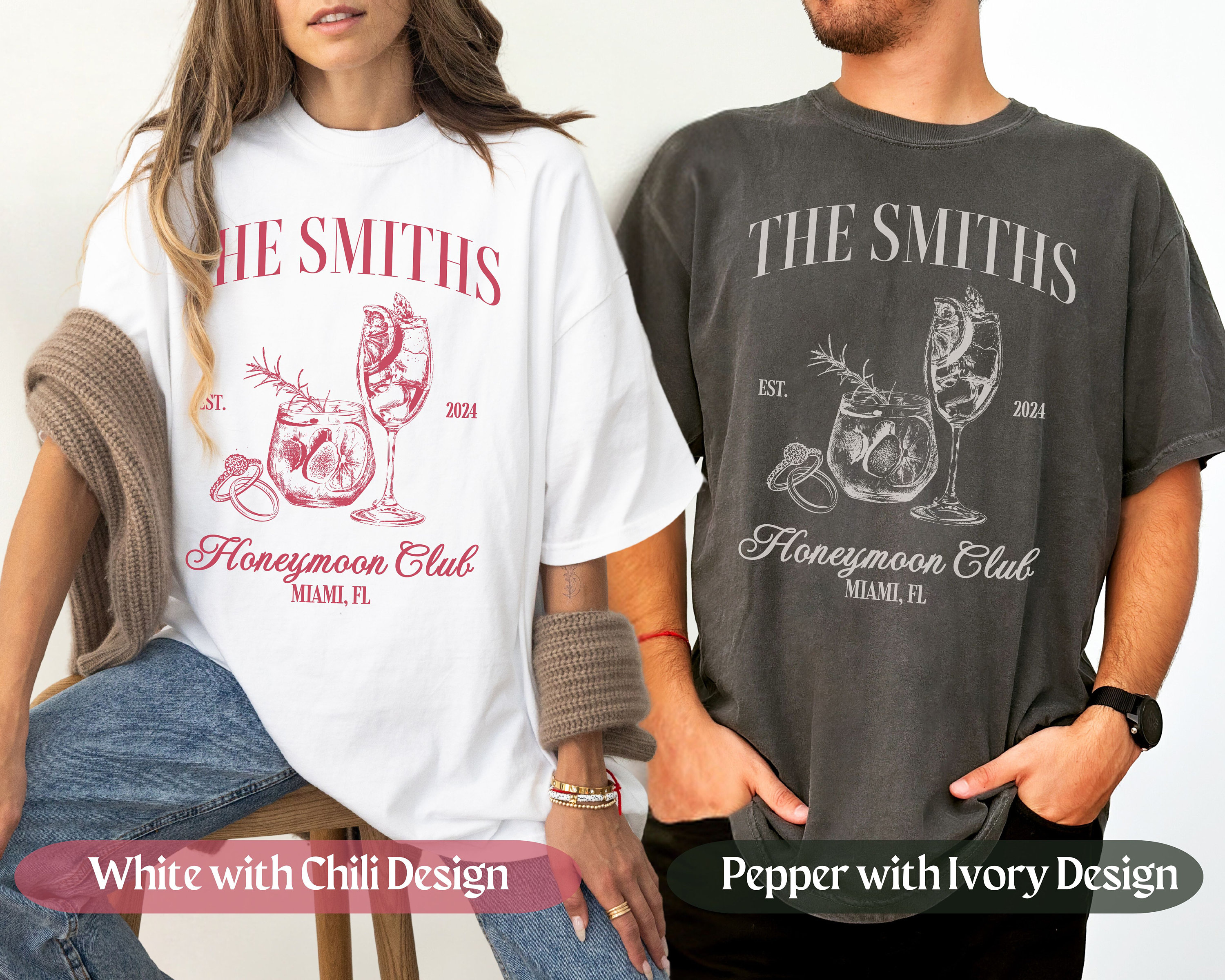 Custom Honeymoon Social Club Tshirt, Mr and Mrs Shirts, Just Married Shirts, Honeymoon Club Shirts, Couple Tee