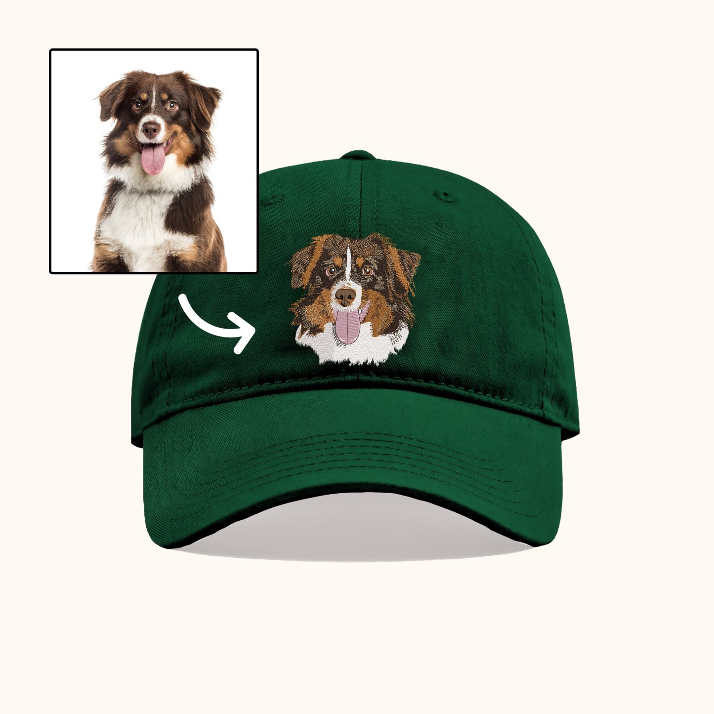 Custom Embroidered Pet Hat with Photo, Custom Pet Face Cap