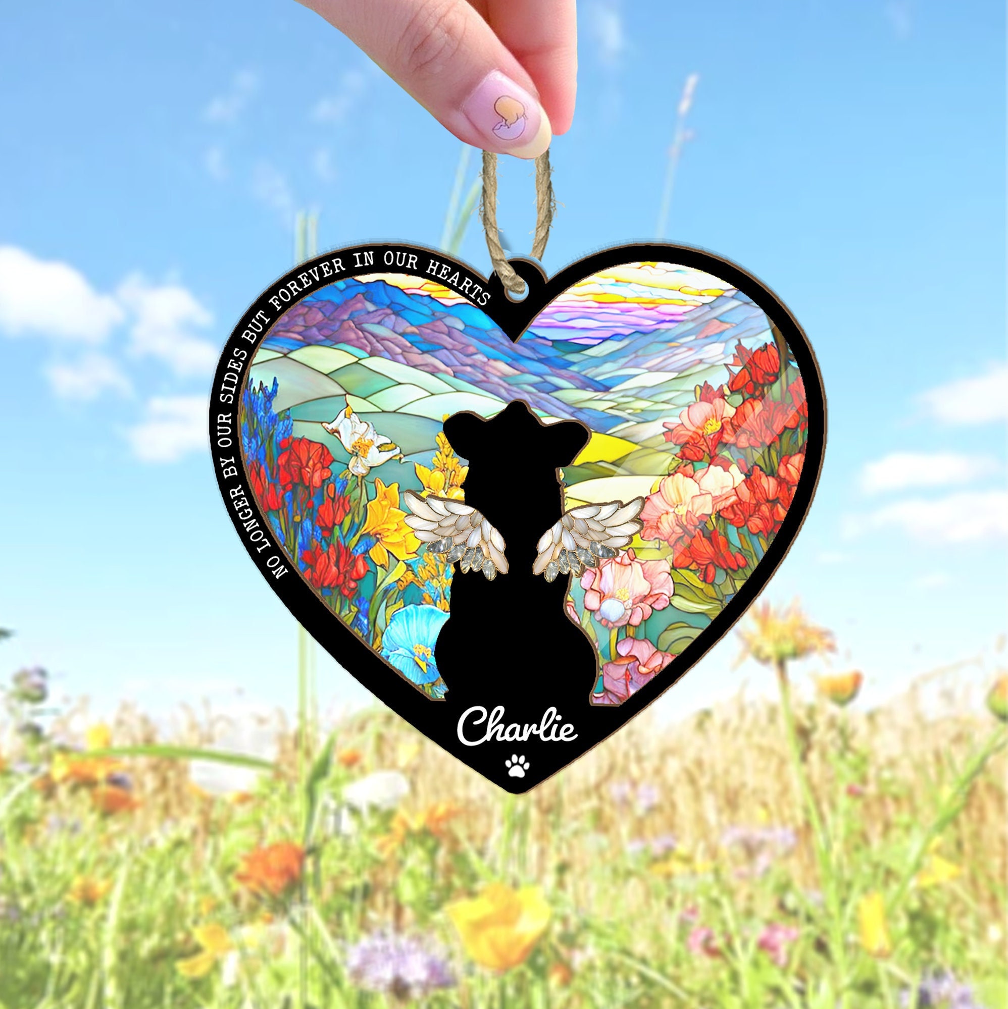 Custom Dog Memorial Suncatcher,Personalized Pet Memorial Gift