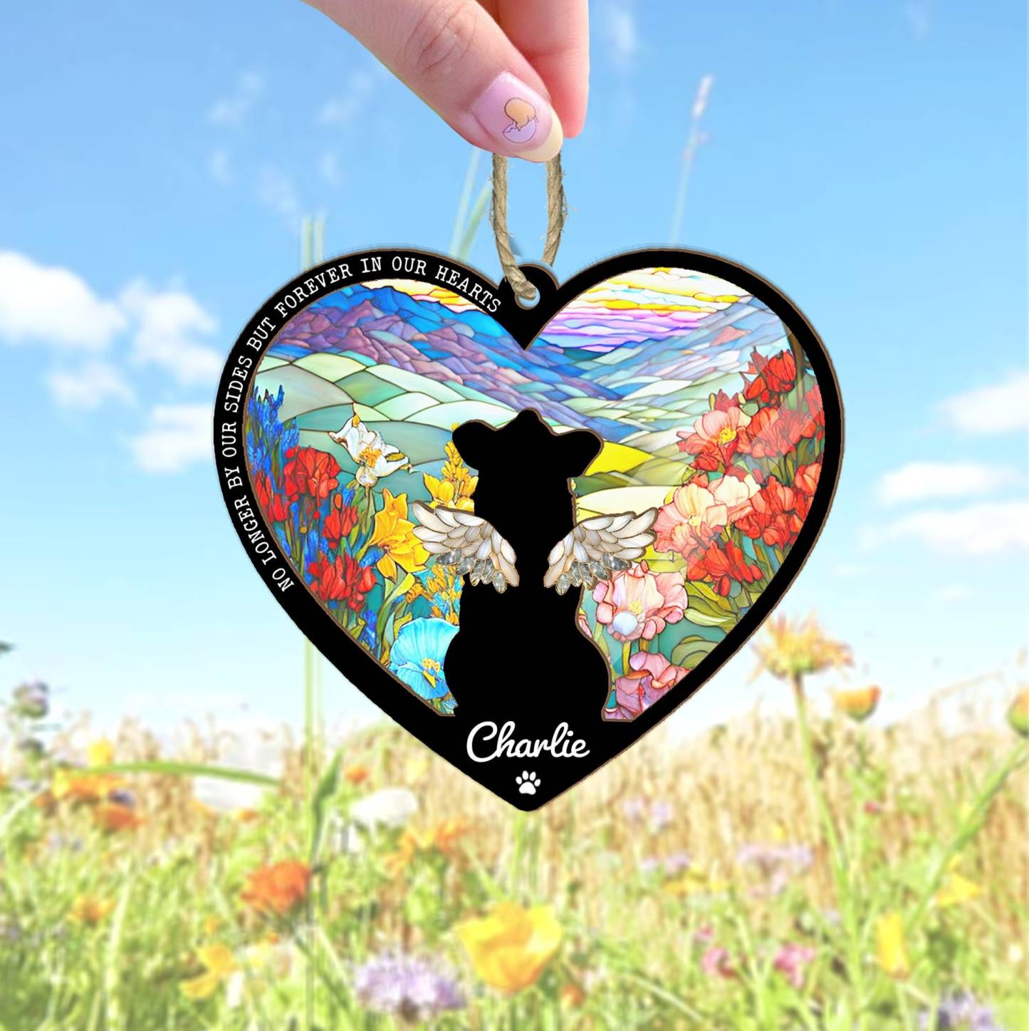 Custom Dog Memorial Suncatcher,Personalized Pet Memorial Gift