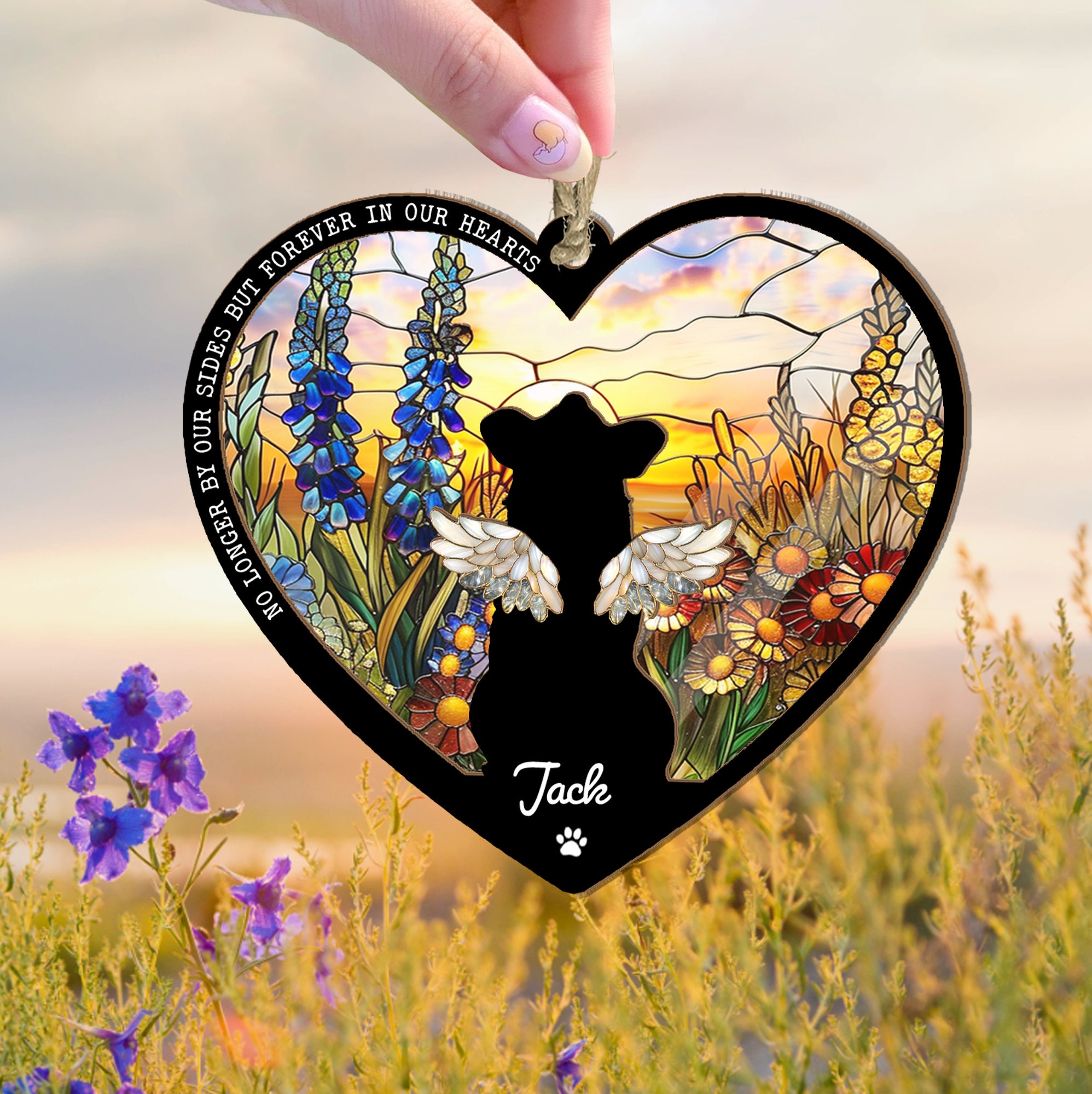 Custom Dog Memorial Suncatcher,Personalized Pet Memorial Gift