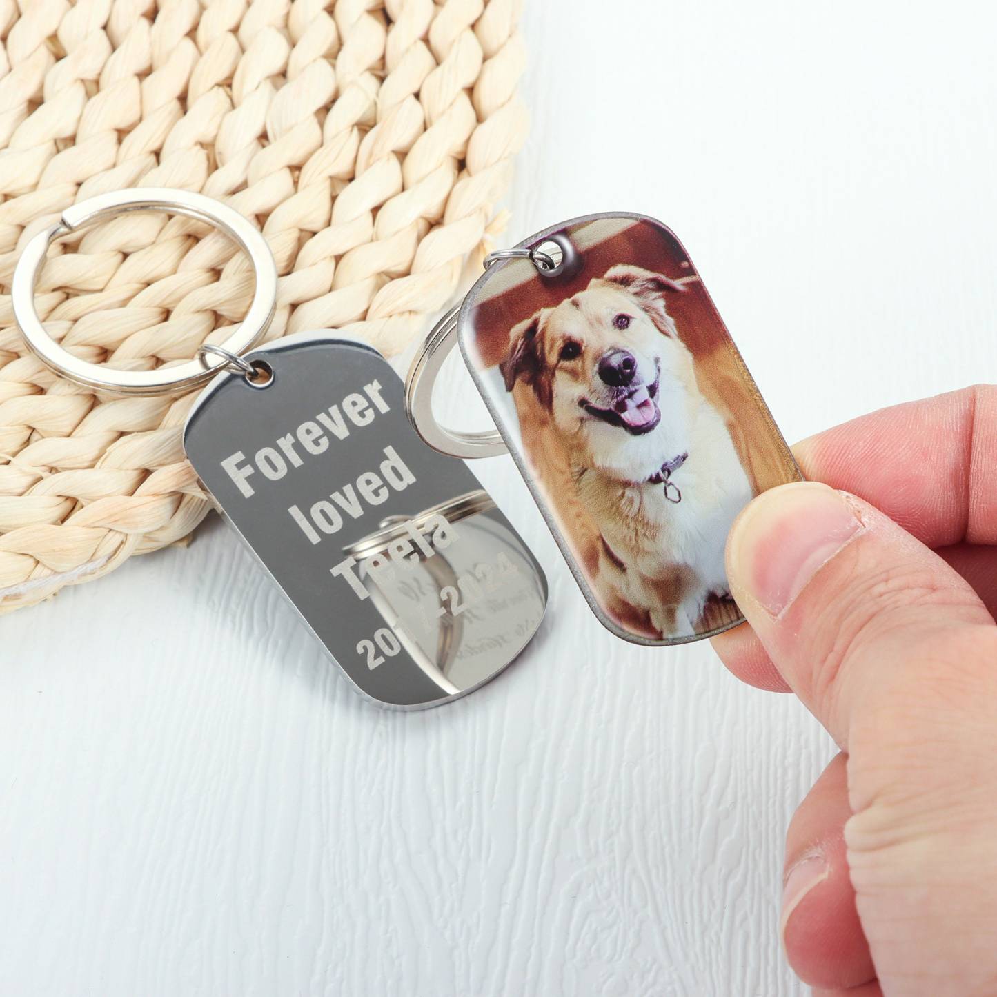 Custom Dog Photo Keychain, Cat Picture Keychains, Keyring For Pet Loss, Custom Pet Keychain, Engraved Pet Name Key Chain