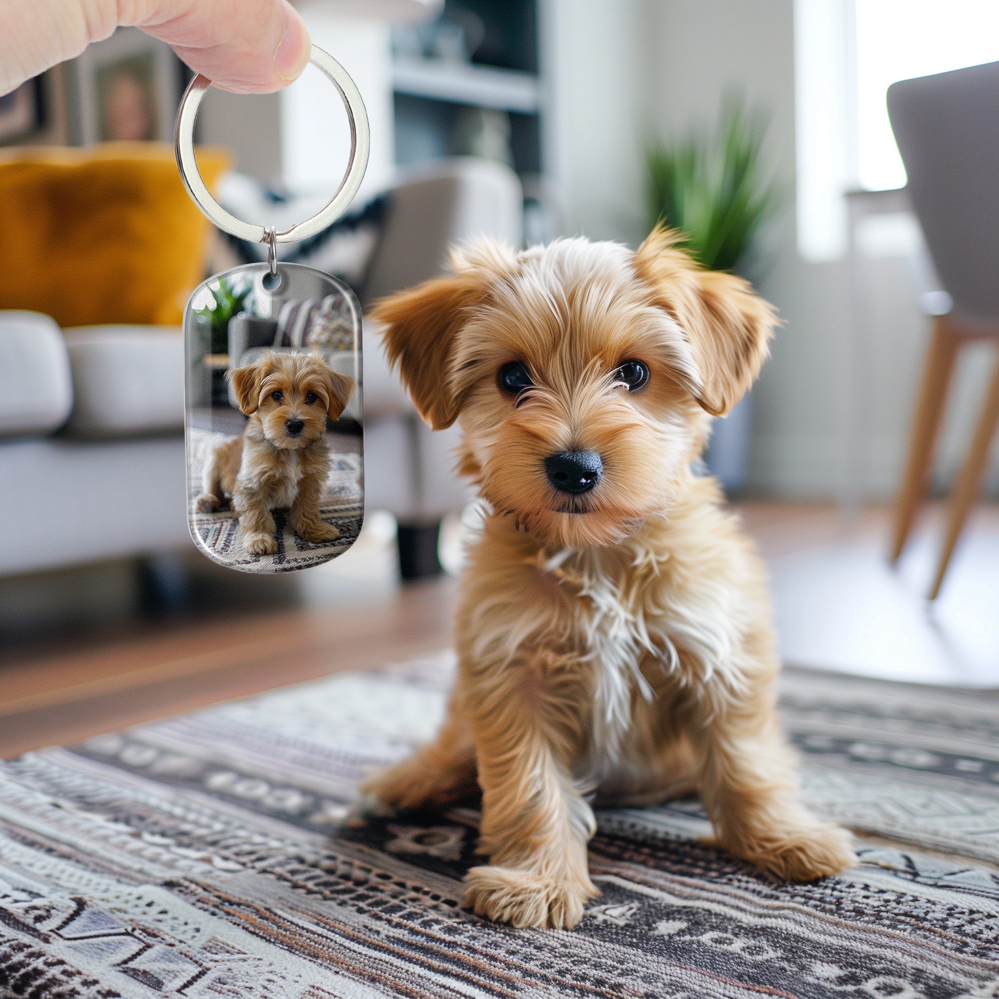 Custom Dog Photo Keychain, Cat Picture Keychains, Keyring For Pet Loss, Custom Pet Keychain, Engraved Pet Name Key Chain
