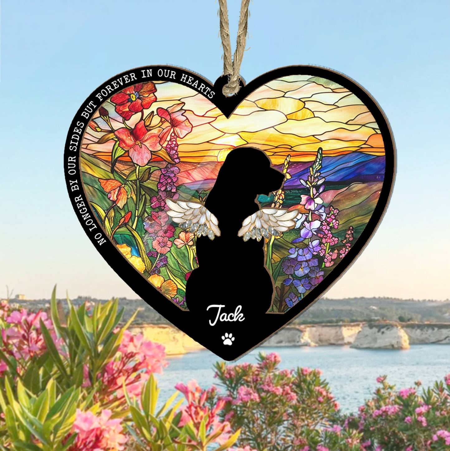 Custom Dog Memorial Suncatcher,Personalized Pet Memorial Gift