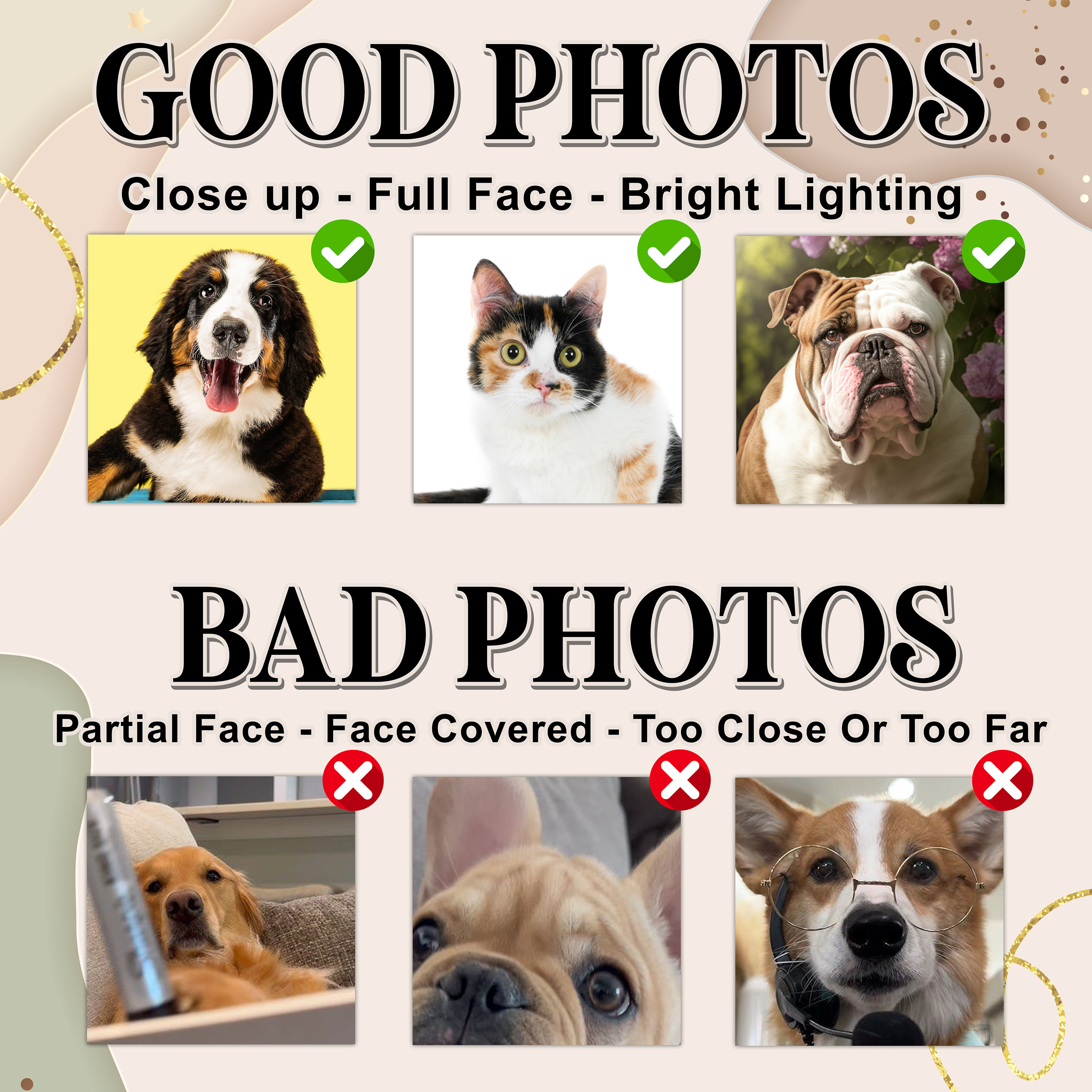 Custom Embroidered Pet Hat with Photo, Custom Pet Face Cap