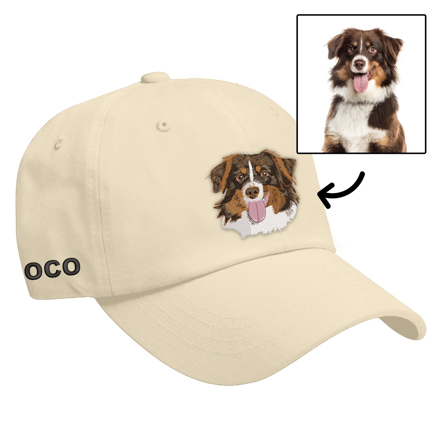 Custom Embroidered Pet Hat with Photo, Custom Pet Face Cap