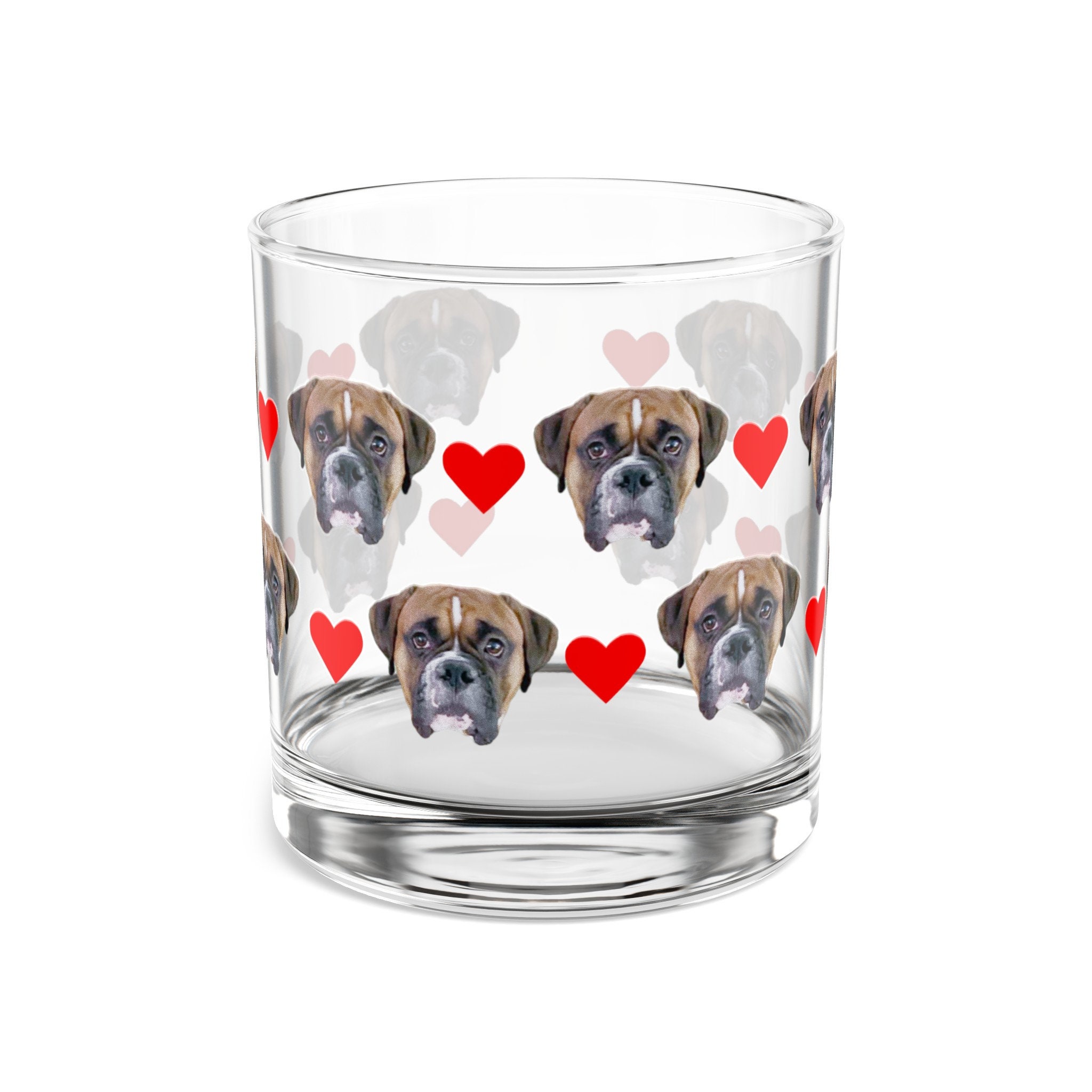 Custom Dog Whiskey Glass, Pet Portrait on Rock Glass