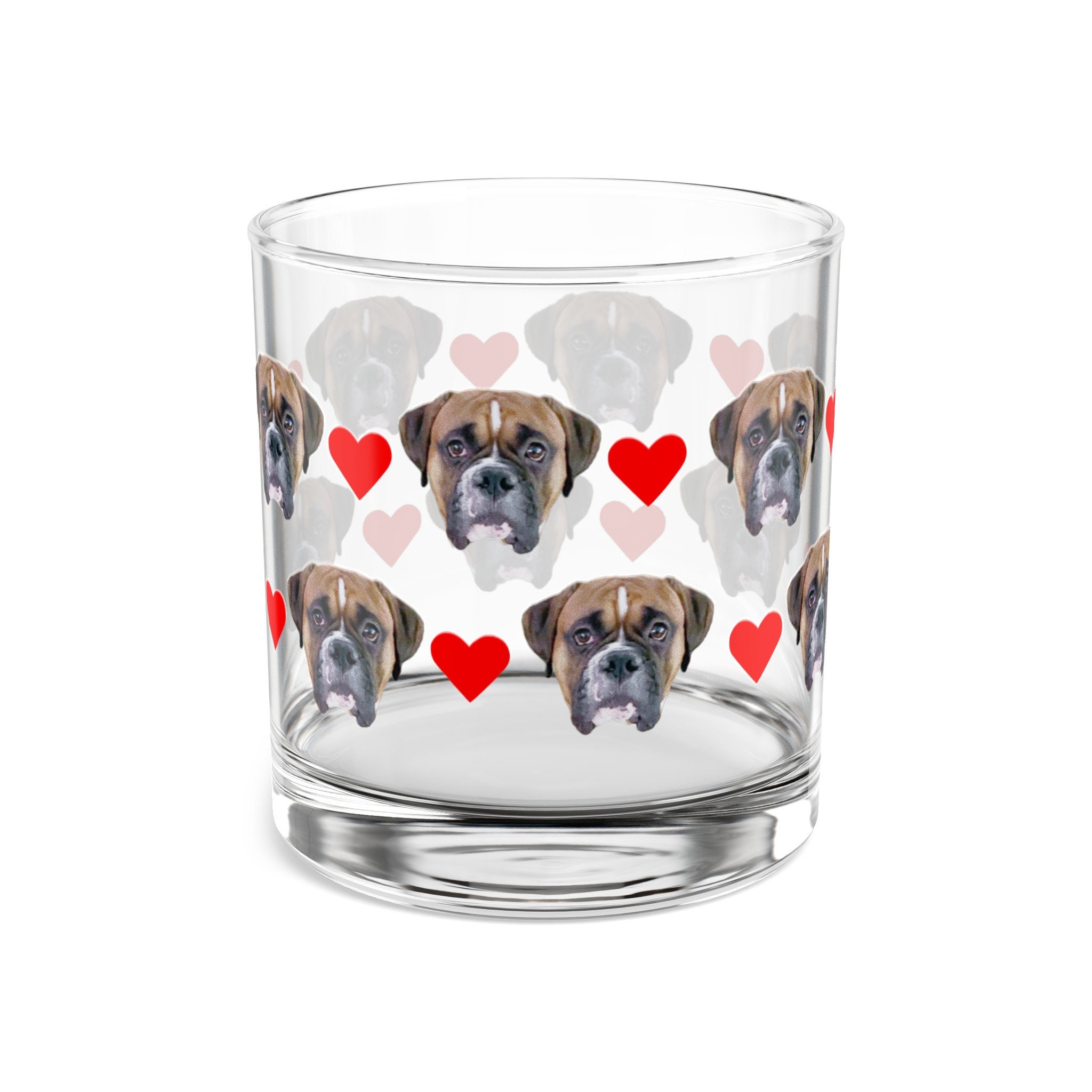 Custom Dog Whiskey Glass, Pet Portrait on Rock Glass