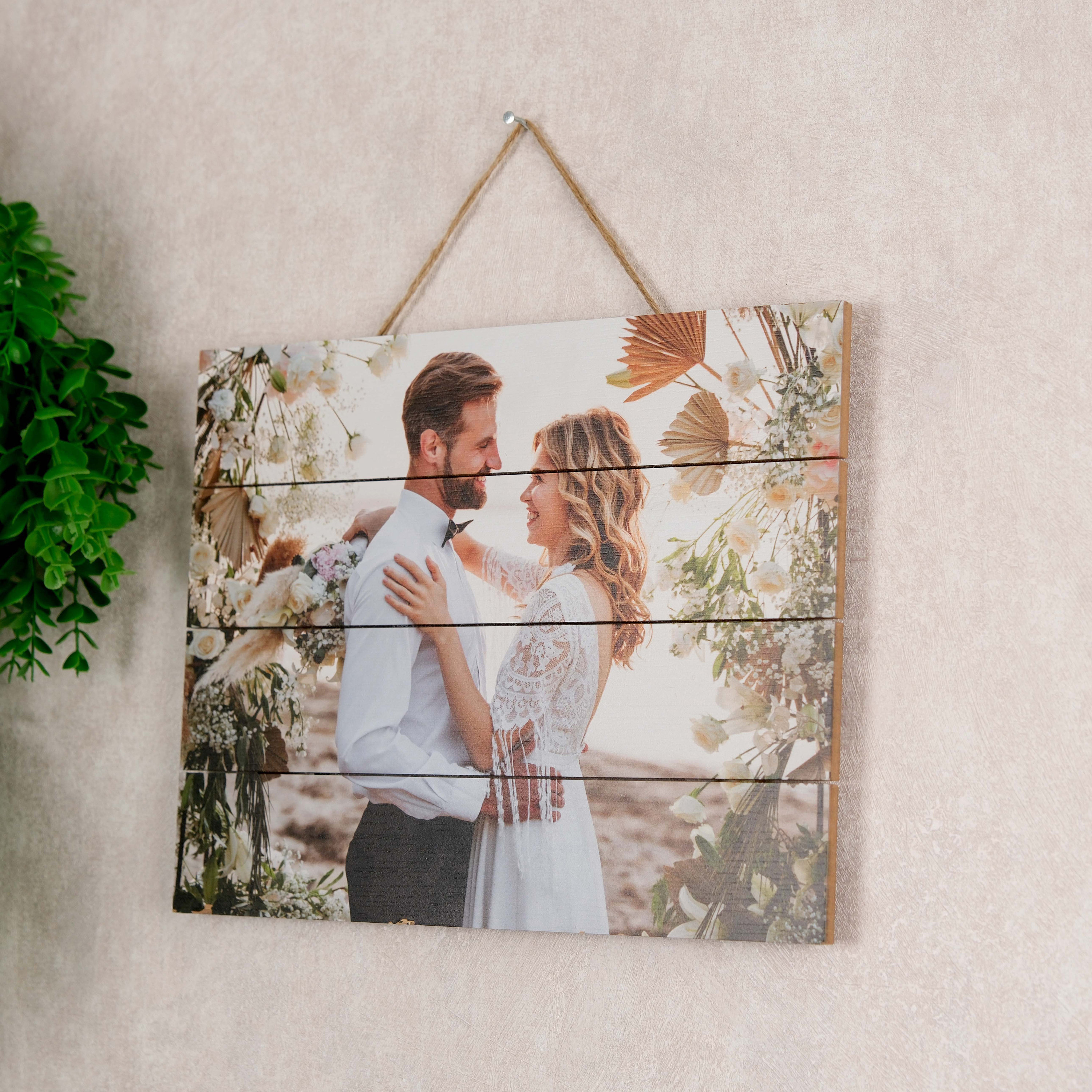 Personalized Wooden Photo Print, Custom Wedding Decor Gift