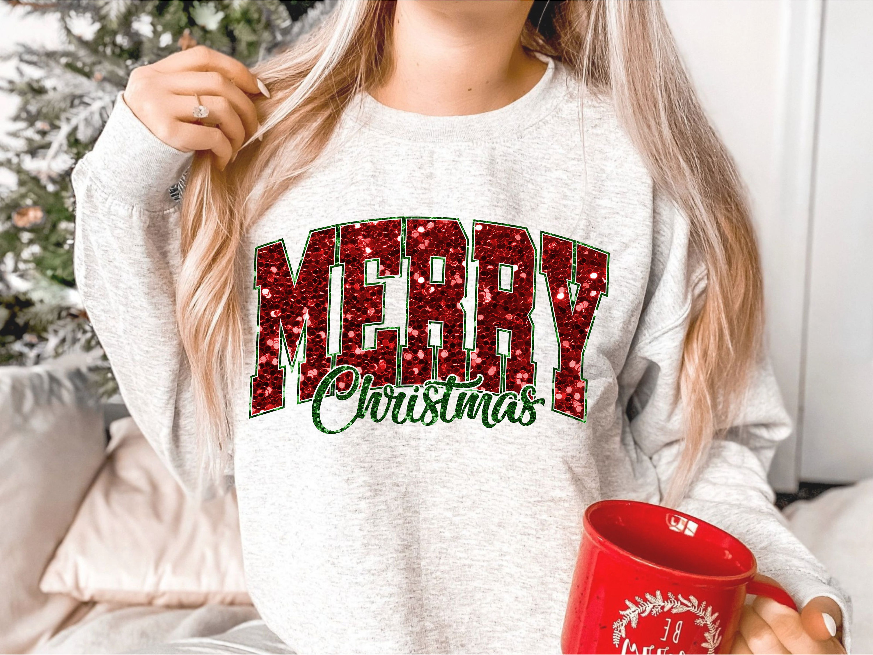 Customized Glitter Christmas Sweatshirt