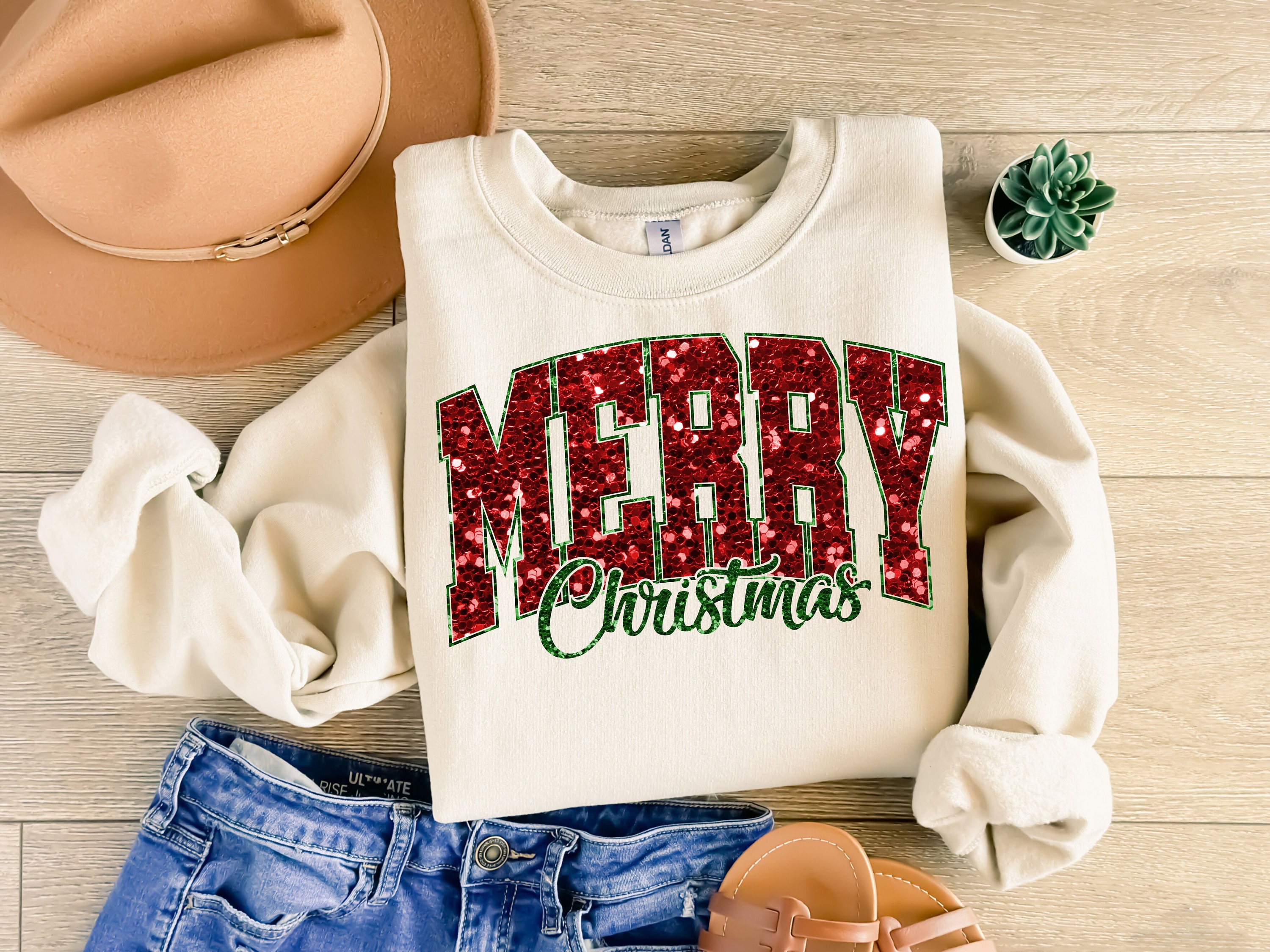Customized Glitter Christmas Sweatshirt