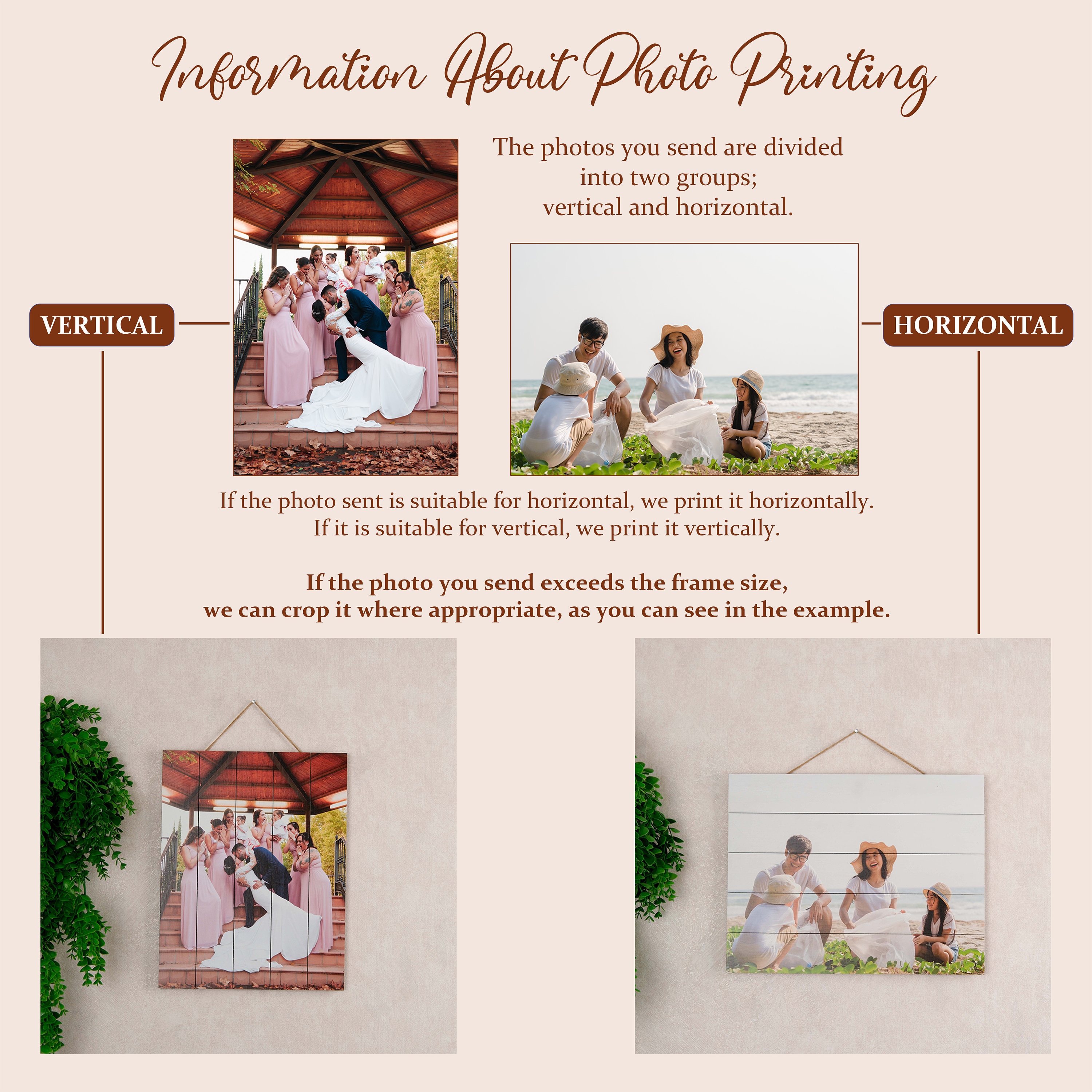Personalized Wooden Photo Print, Custom Wedding Decor Gift