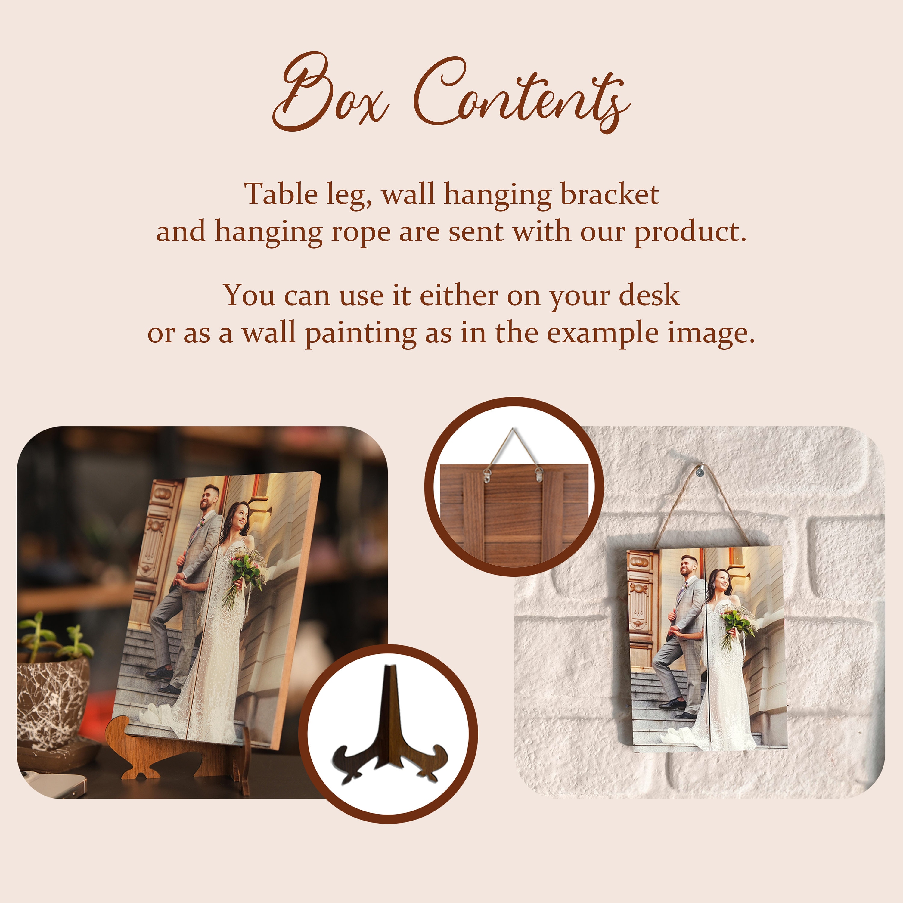 Personalized Wooden Photo Print, Custom Wedding Decor Gift