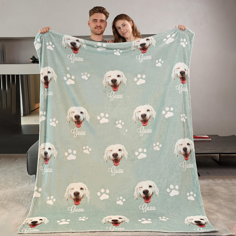 Personalized Dog Blanket with Name | Custom Photo Blanket for Dog | Custom Pet Photo Blanket | Personalized Dog Lover Gift