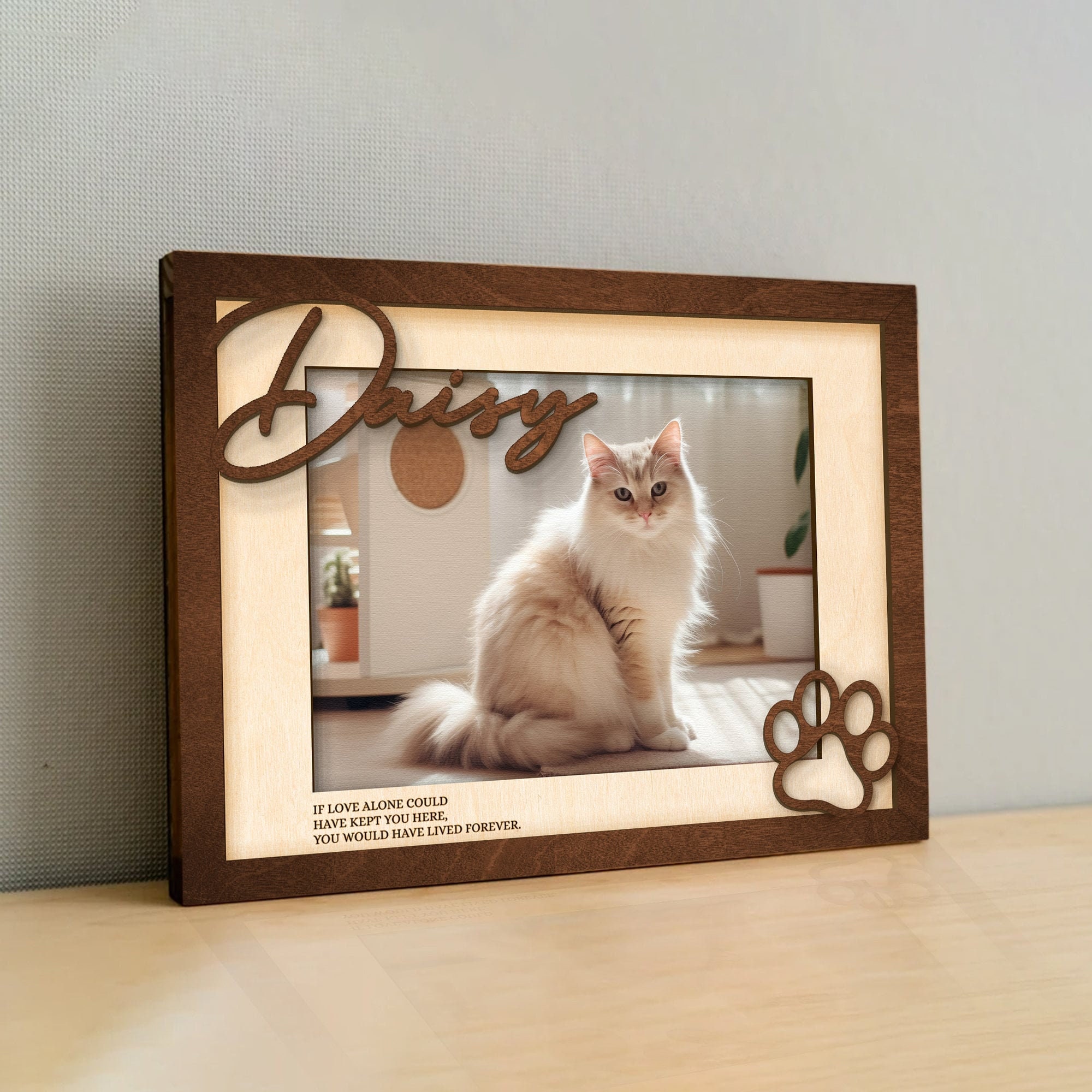 Personalized Pet Memorial Gift Photo Frame, Cat Memorial Gift, Dog Memorial Wood Frame, Dog Memorial Gifts, Pet Lover Sympathy Gift