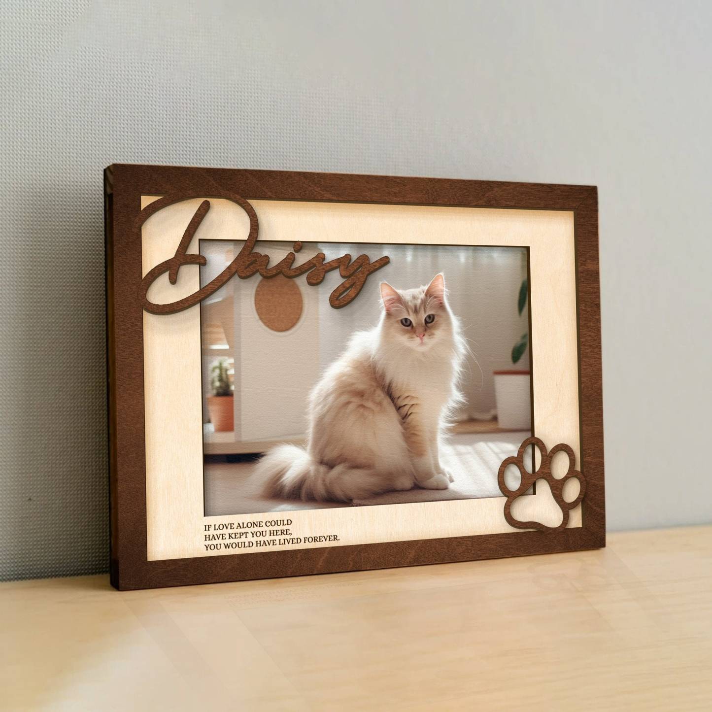 Personalized Pet Memorial Gift Photo Frame, Cat Memorial Gift, Dog Memorial Wood Frame, Dog Memorial Gifts, Pet Lover Sympathy Gift