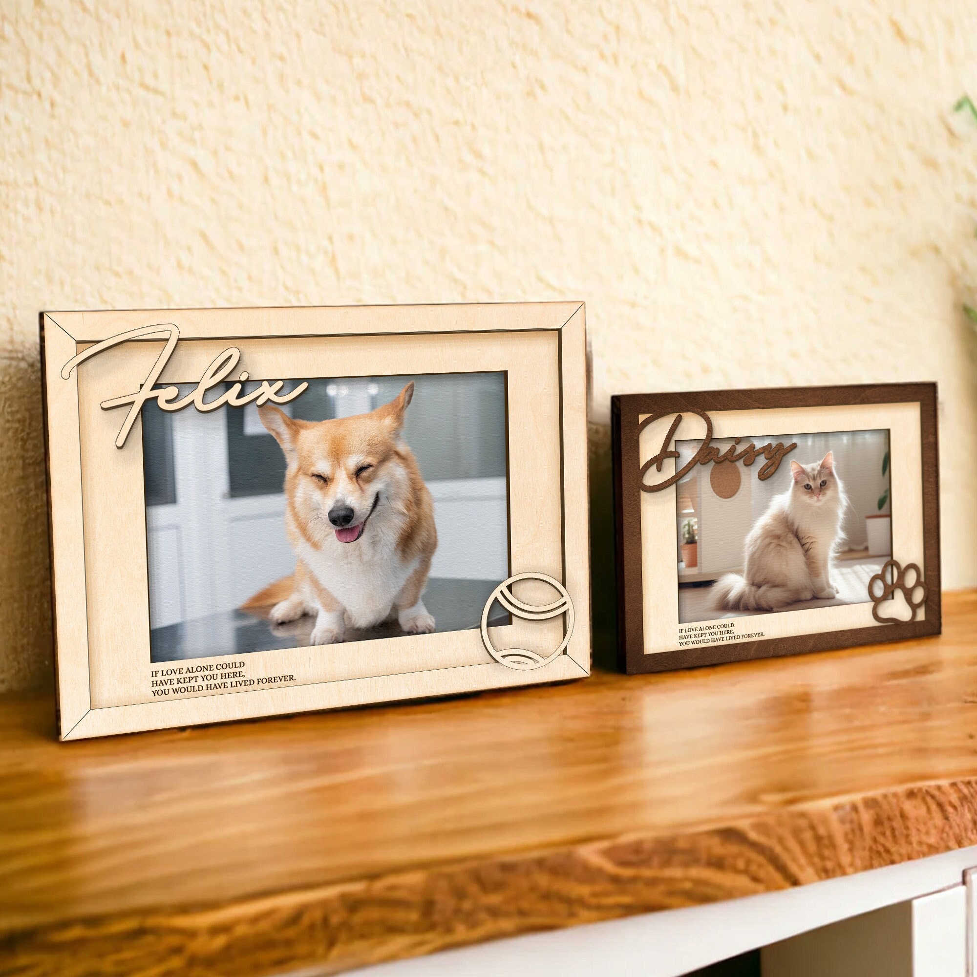 Personalized Pet Memorial Gift Photo Frame, Cat Memorial Gift, Dog Memorial Wood Frame, Dog Memorial Gifts, Pet Lover Sympathy Gift