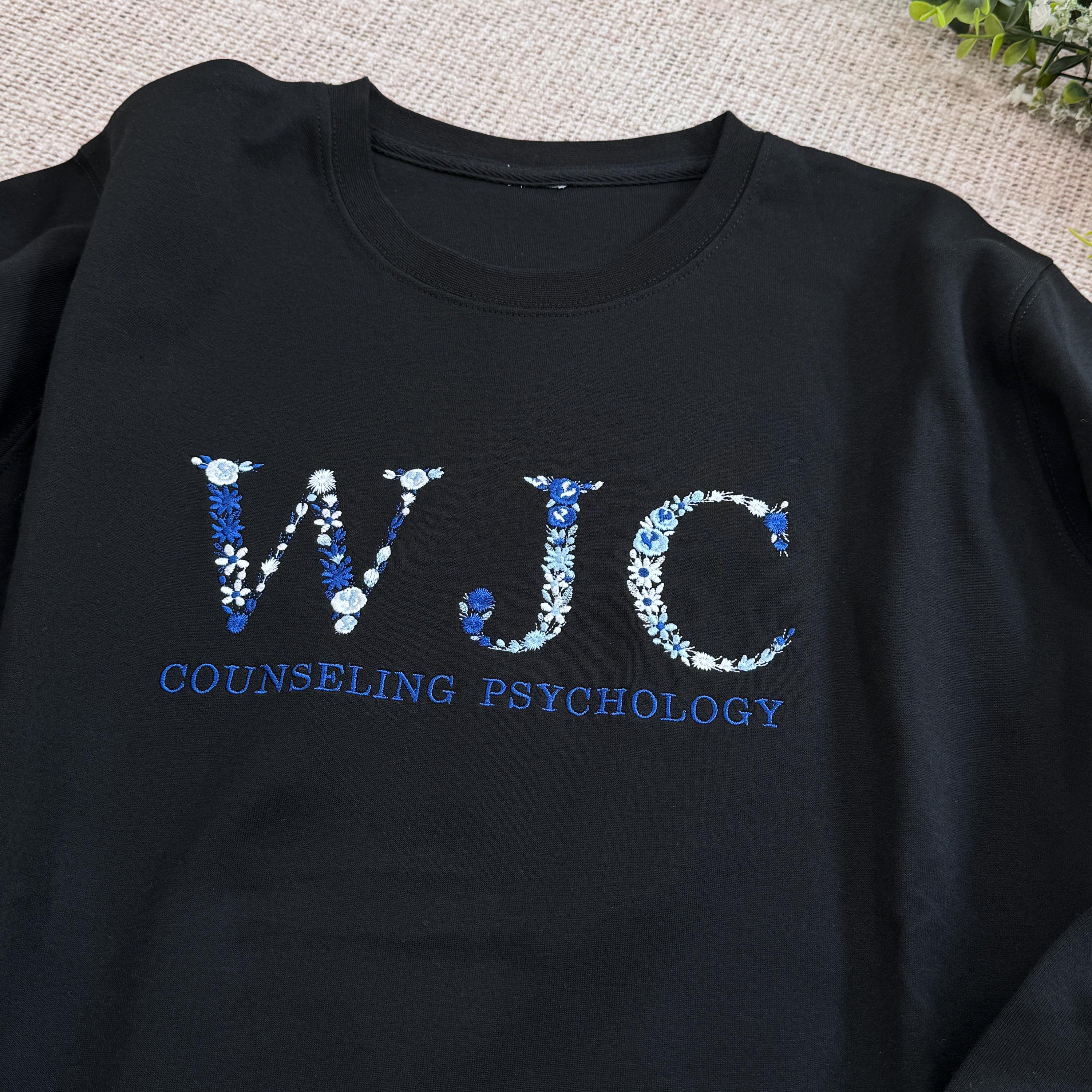 Custom Embroidered College Sweatshirts || Floral University Names || Personalized Trendy Lettering