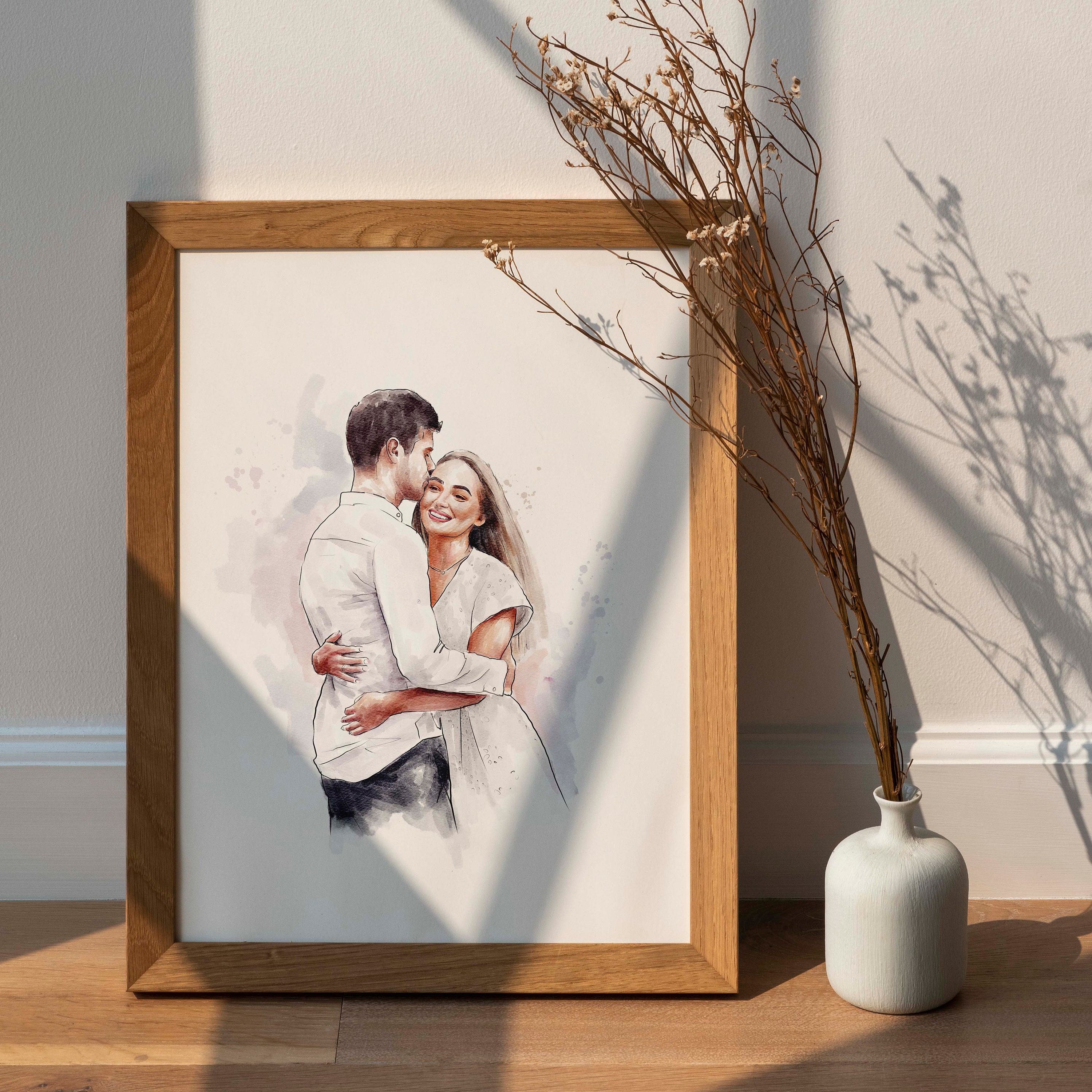 Custom Watercolor Painting From Photo, Gifts for Couple