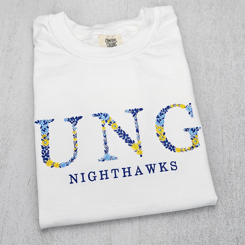 Floral Letter Embroidered Crewneck Sweatshirt || Flowered College Hoodie || University Pride Apparel