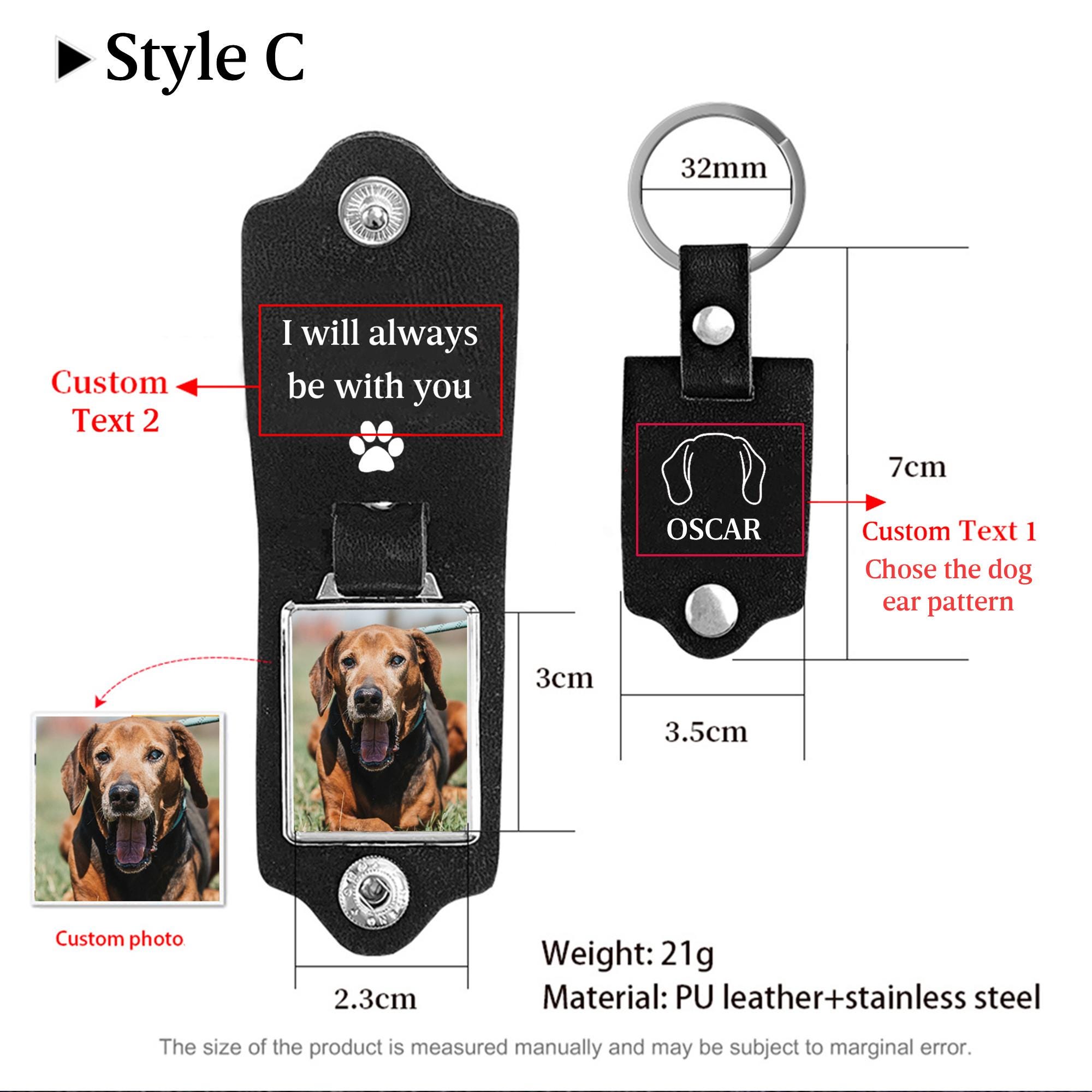 Pet Memorial Keychain, Pet Loss Gift, Pet Sympathy Gift, Custom Dog Picture Keychain,Pet Memorial Gift