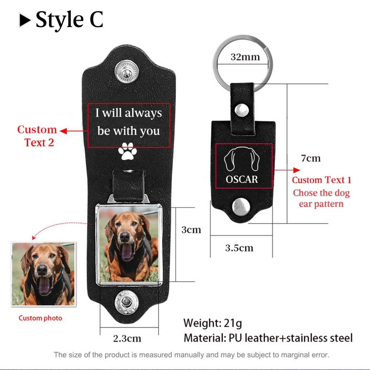 Pet Memorial Keychain, Pet Loss Gift, Pet Sympathy Gift, Custom Dog Picture Keychain,Pet Memorial Gift