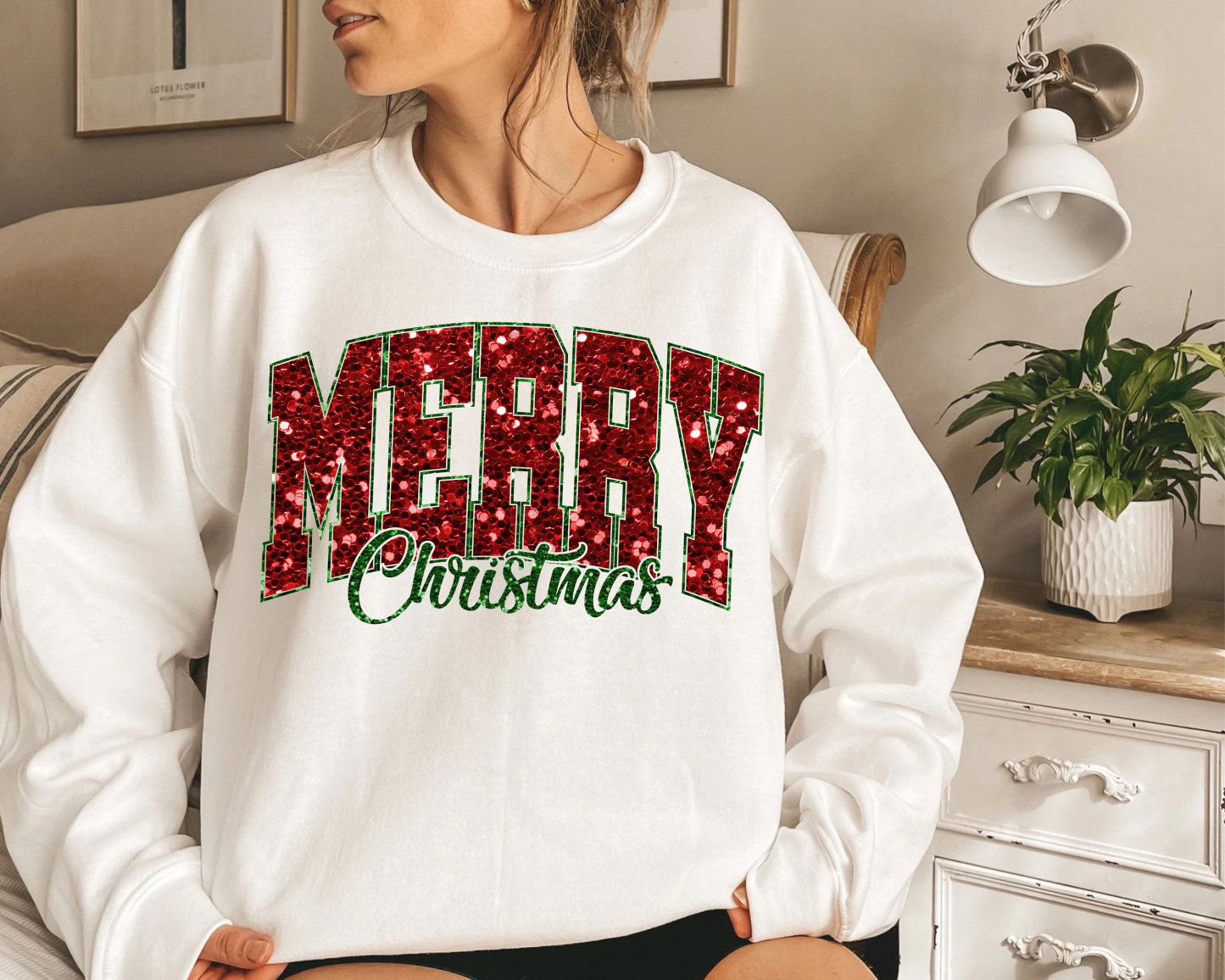 Customized Glitter Christmas Sweatshirt