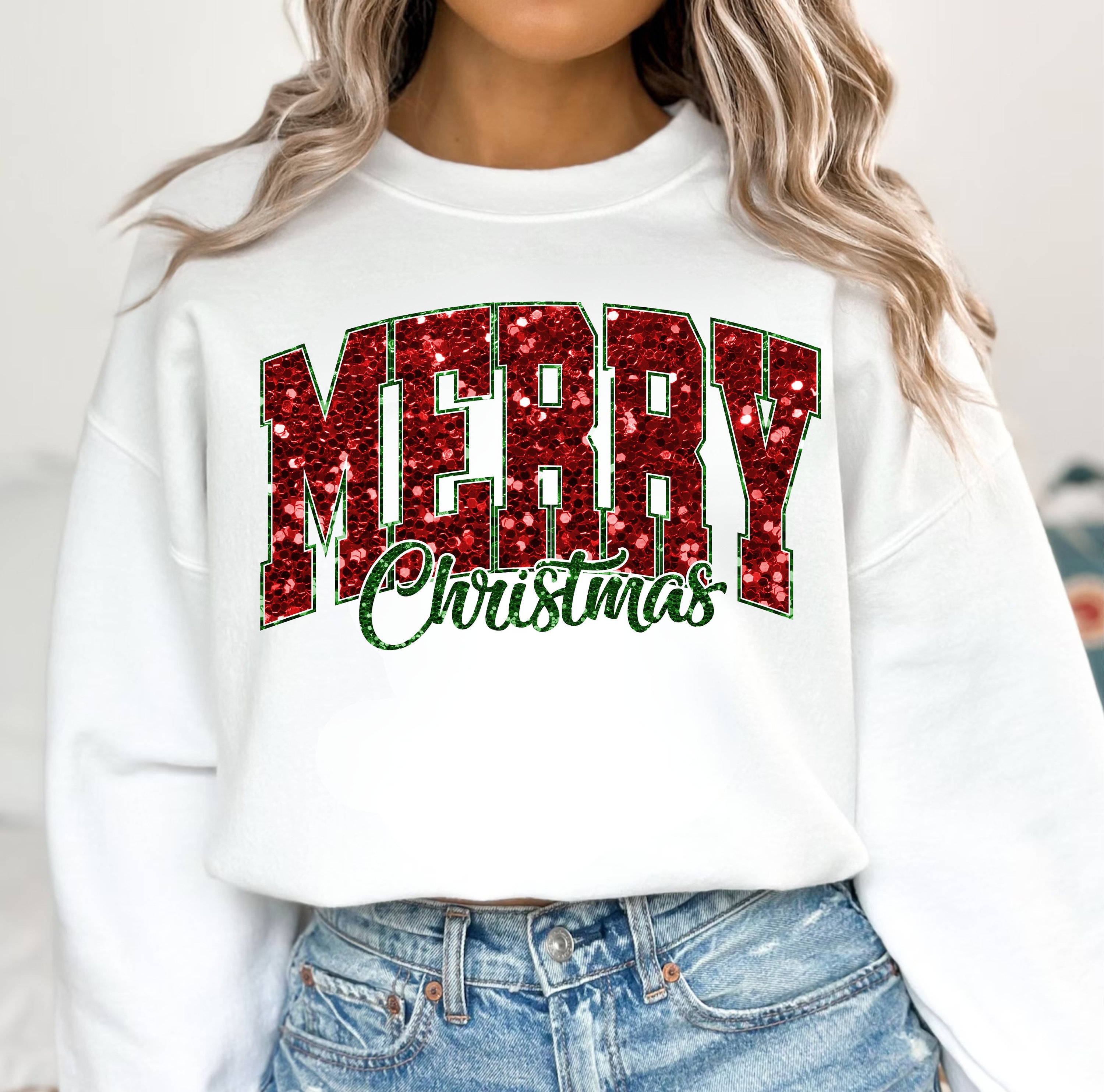 Customized Glitter Christmas Sweatshirt