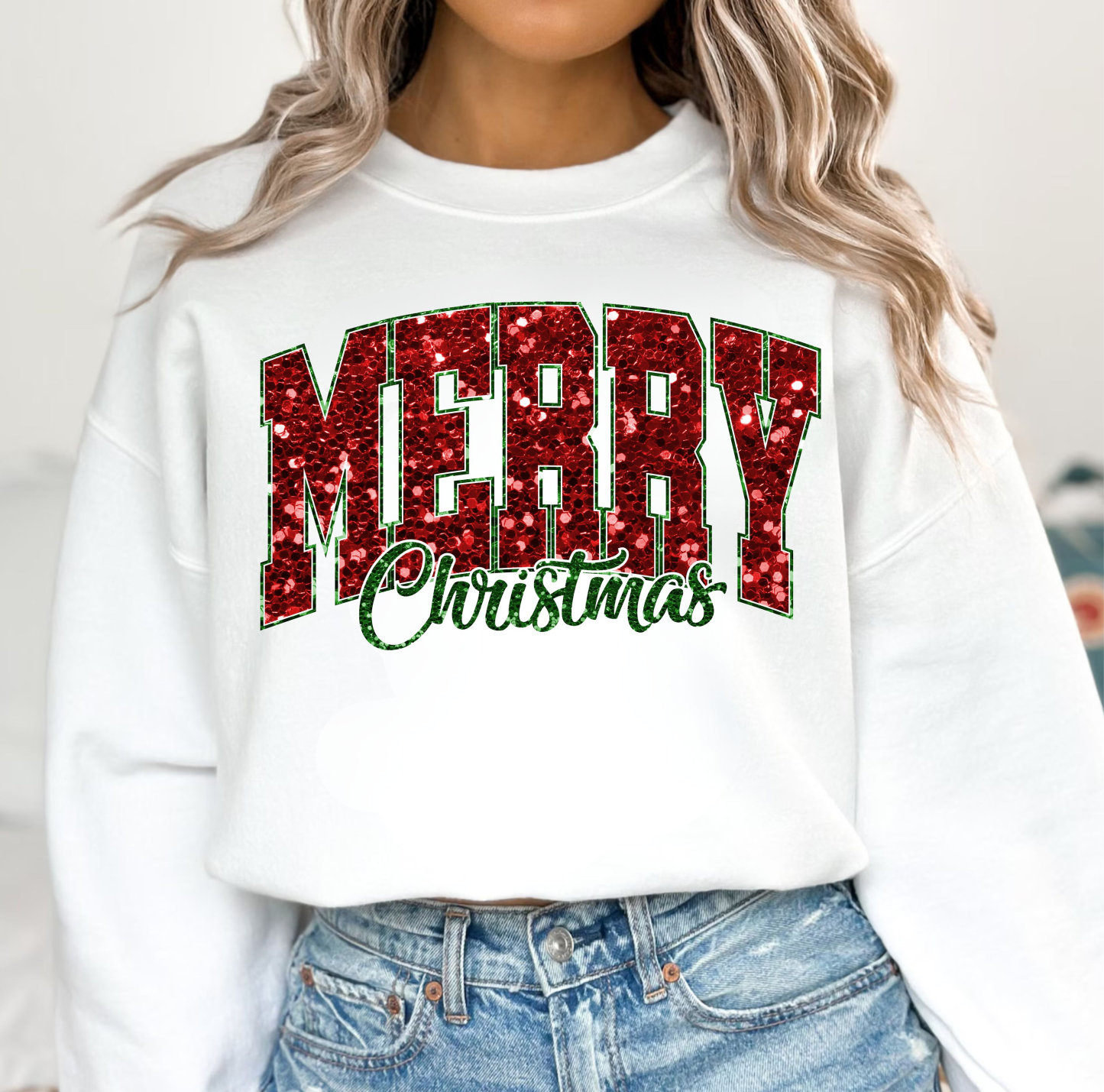 Customized Glitter Christmas Sweatshirt