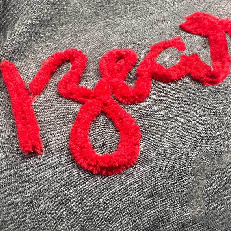 Personalized Yarn Embroidered Sweatshirt, Chenille Yarn Team Game Day Gear Apparel Fuzzy Letters Customized Team Spirit Shirts