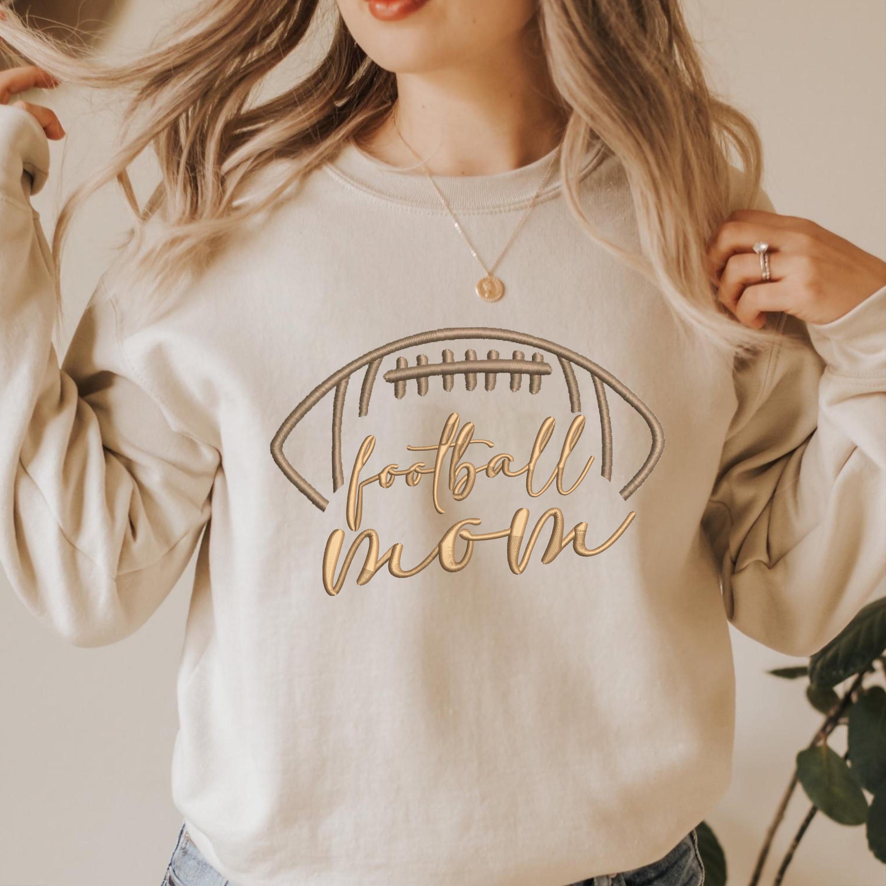 Custom Embroidered Football Mom Sweatshirt,Custom Football Mom Sweatshirt with Kid Name