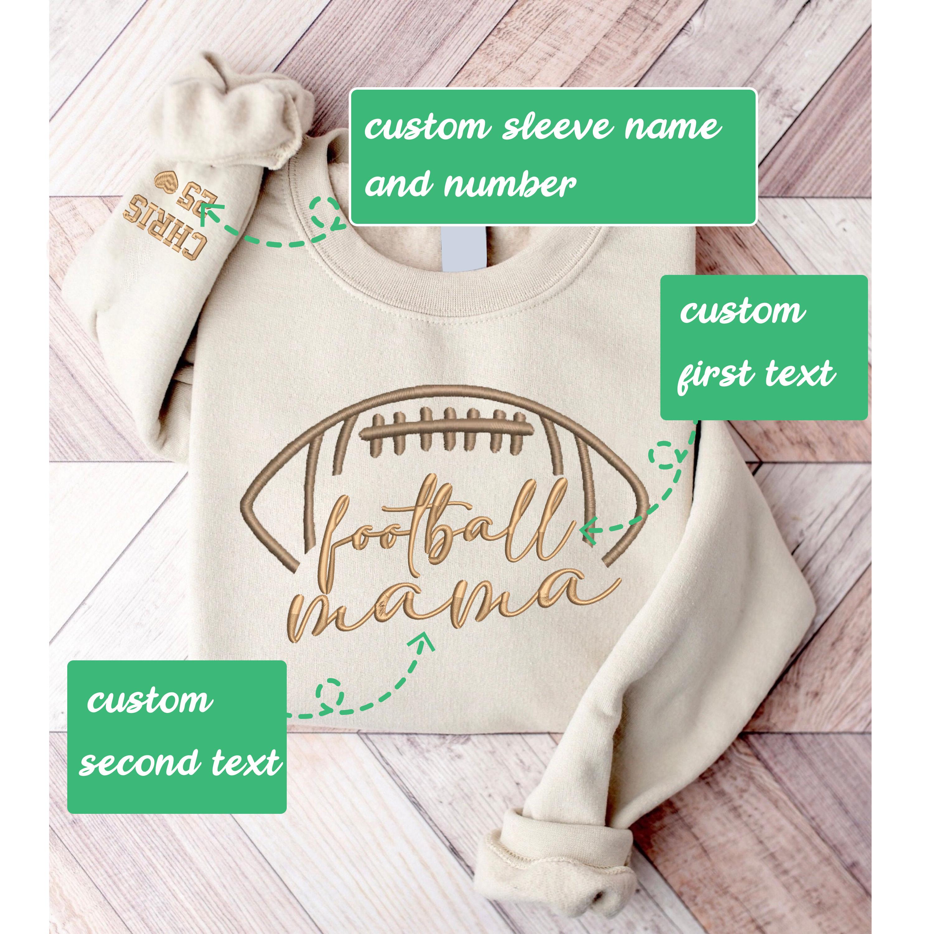 Custom Embroidered Football Mom Sweatshirt,Custom Football Mom Sweatshirt with Kid Name