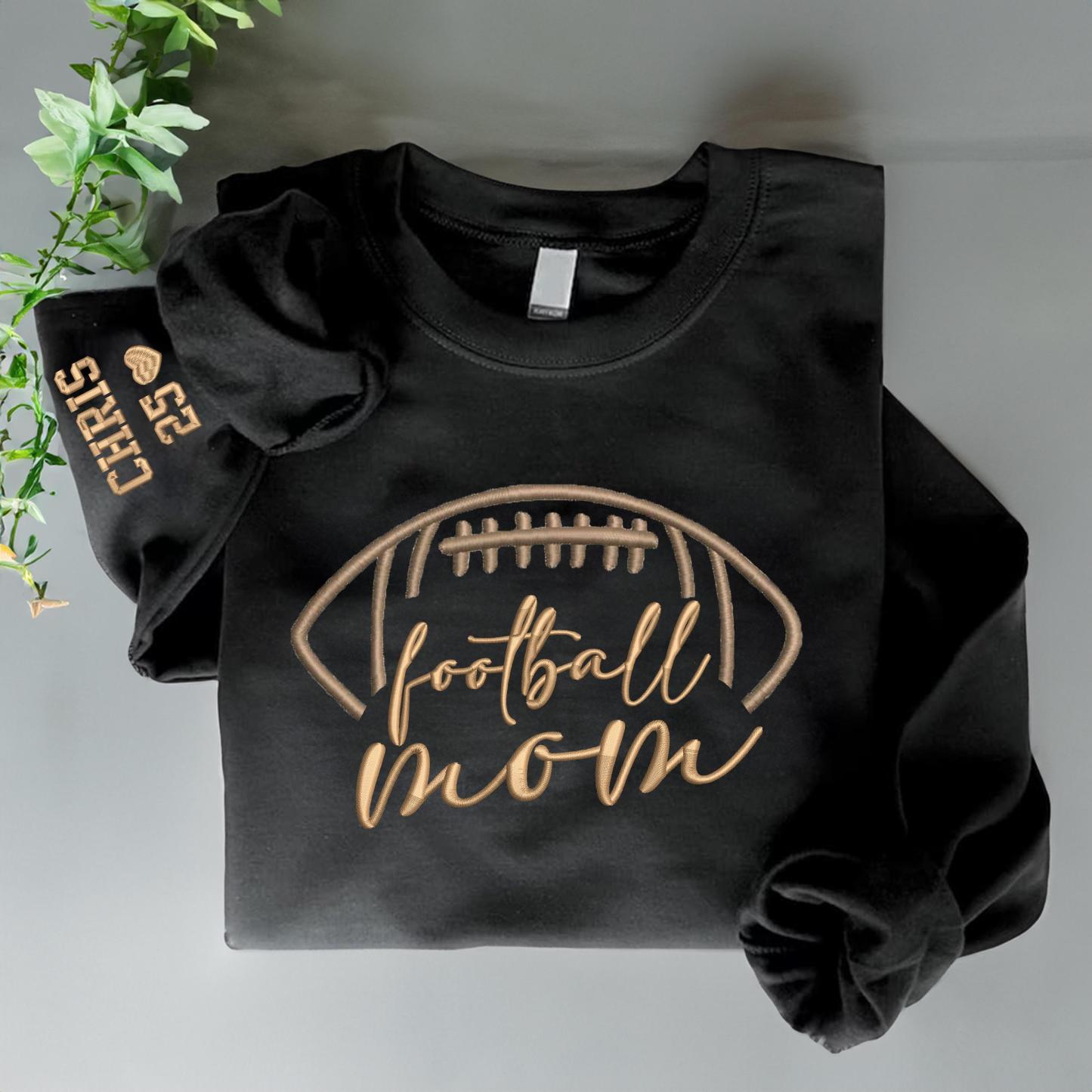 Custom Embroidered Football Mom Sweatshirt,Custom Football Mom Sweatshirt with Kid Name