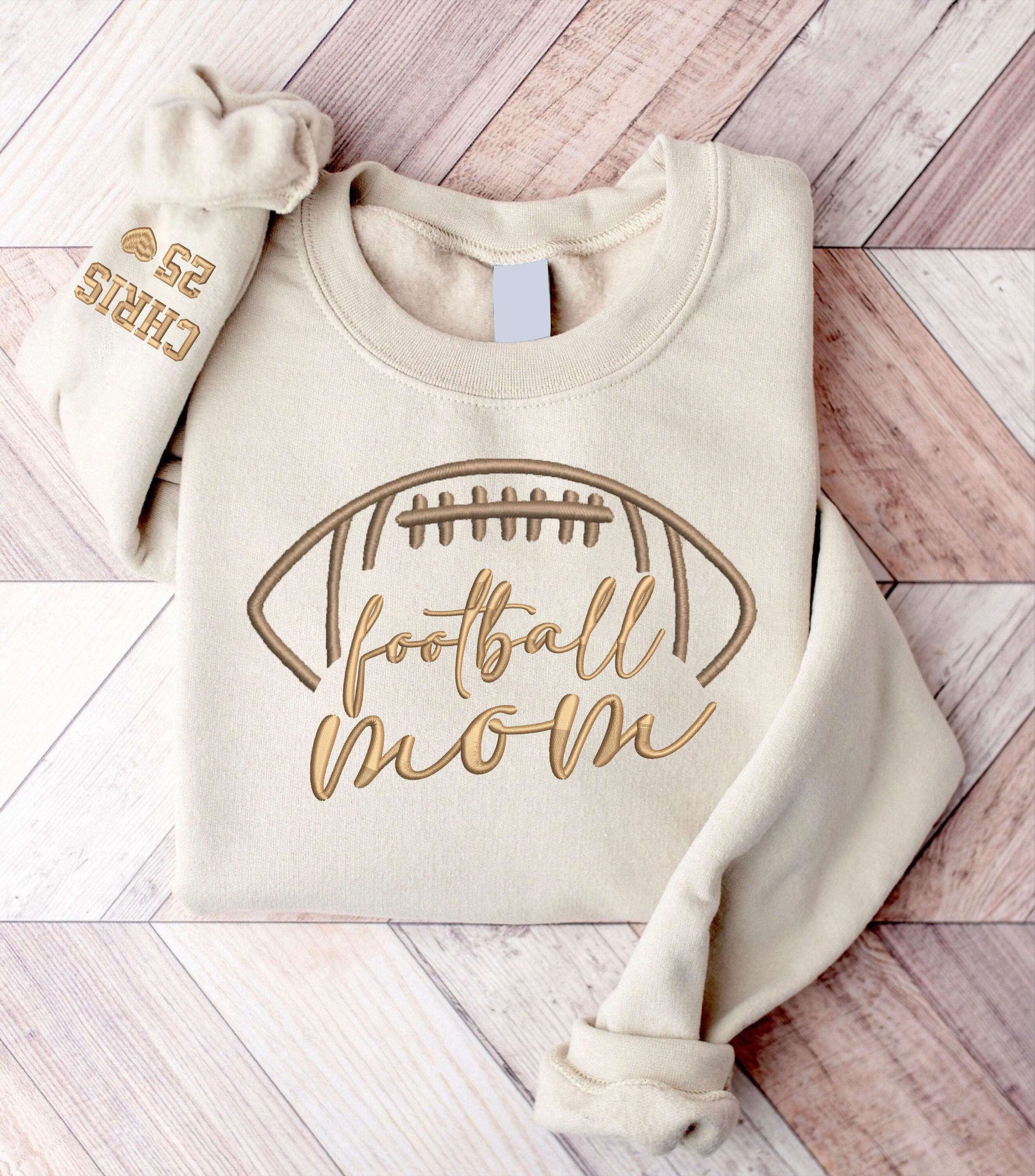 Custom Embroidered Football Mom Sweatshirt,Custom Football Mom Sweatshirt with Kid Name