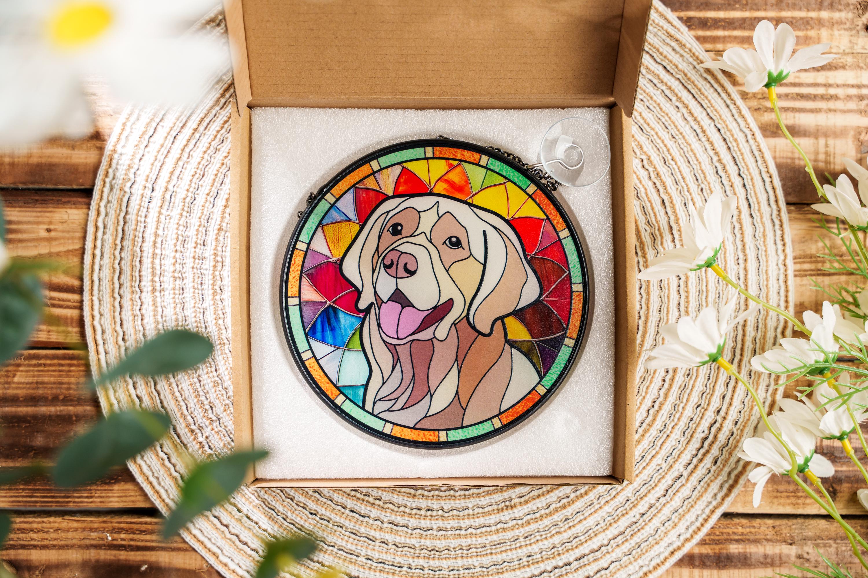 Personalized Pet Portrait Glass Suncatcher, Pet Memorial Gift, Dog Portrait From Photo Suncatcher, Loss Of Pet Gift, Pet Sympathy Gift