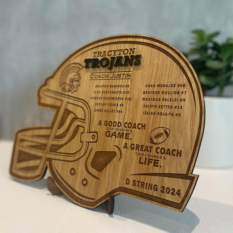 Custom Football Coach Gift Plaque with Coach and Players Names, Thank you Gift