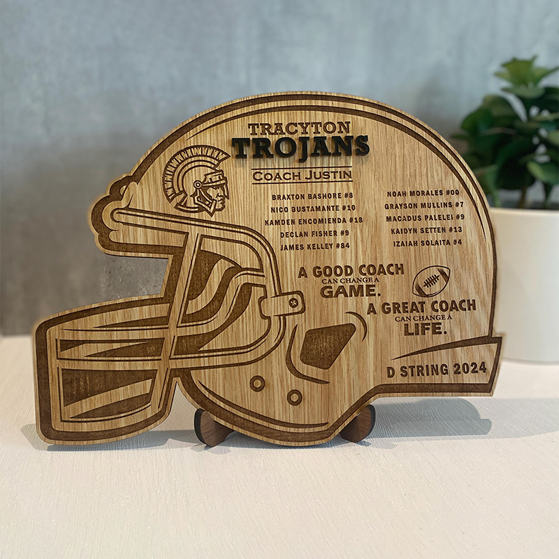 Custom Football Coach Gift Plaque with Coach and Players Names, Thank you Gift