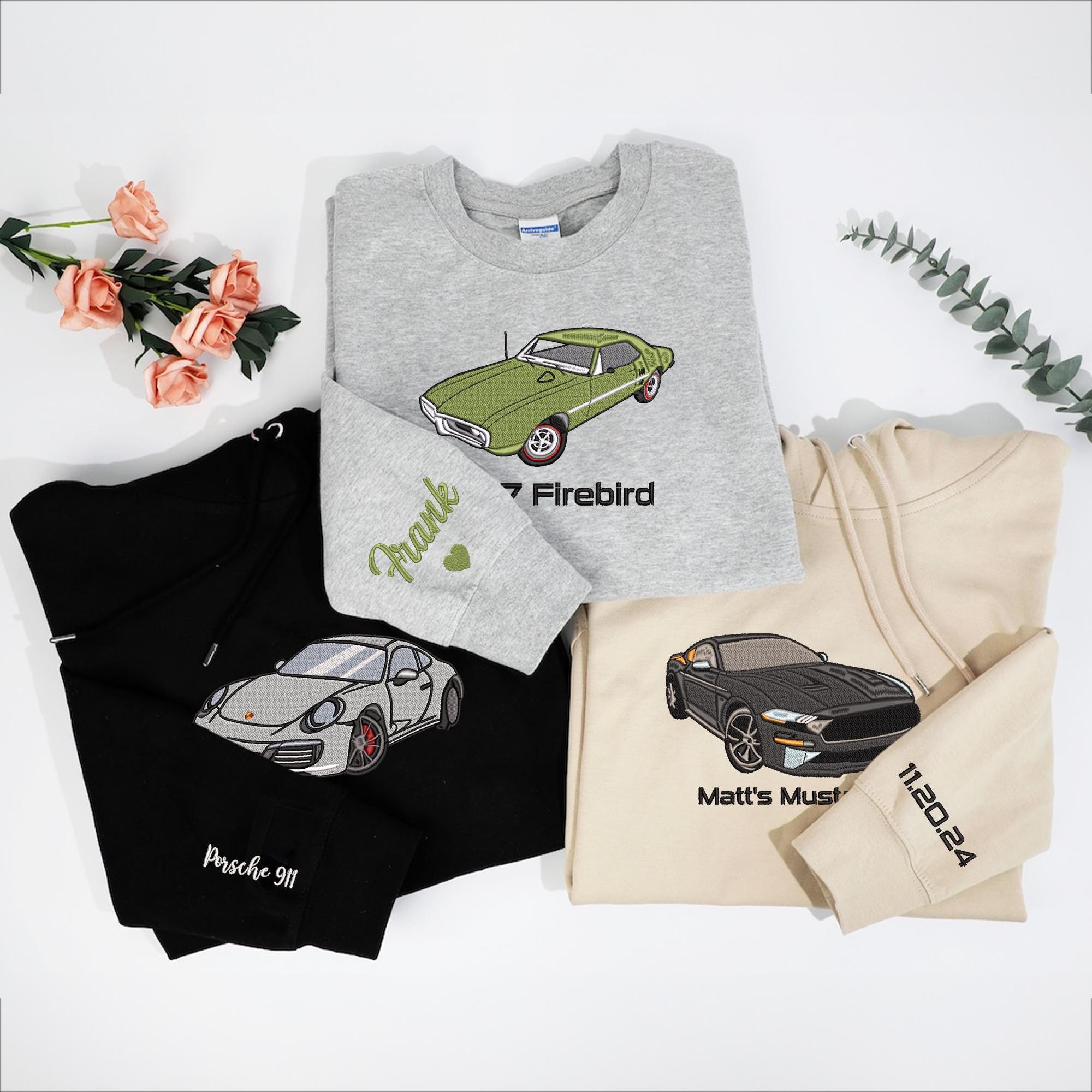 Custom Car Hoodie with Embroidery - Perfect Gift for Car Lovers