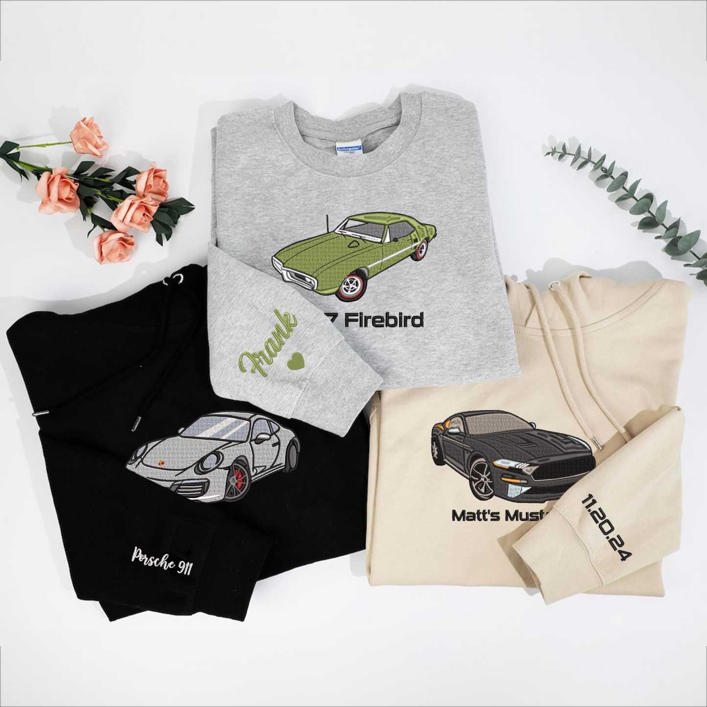 Custom Car Hoodie with Embroidery - Perfect Gift for Car Lovers
