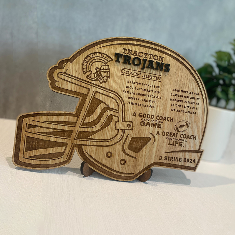 Custom Football Coach Gift Plaque with Coach and Players Names, Thank you Gift