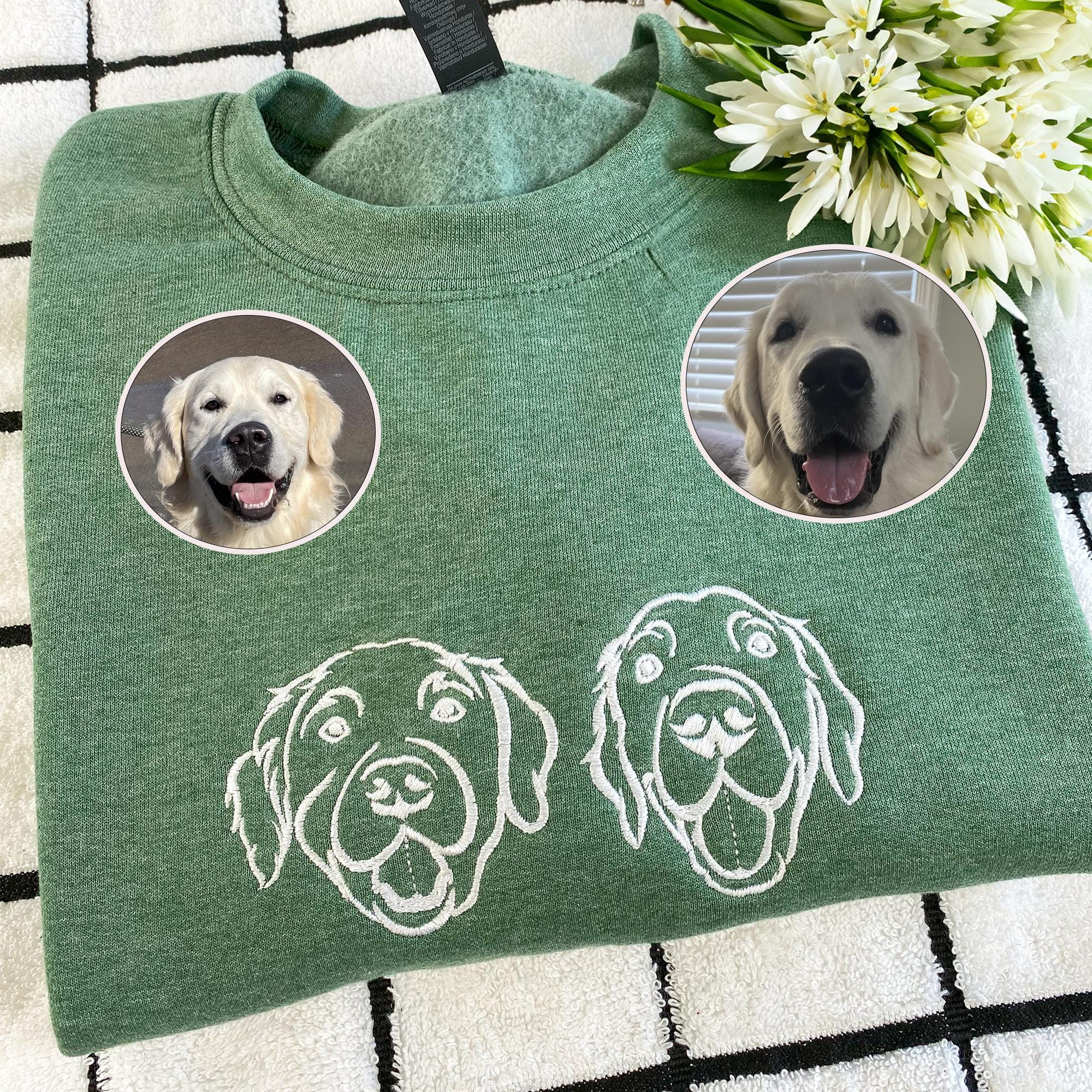 Embroidered Pet Face&Name Sweatshirts - Custom Embroidered Pet Sweatshirts 