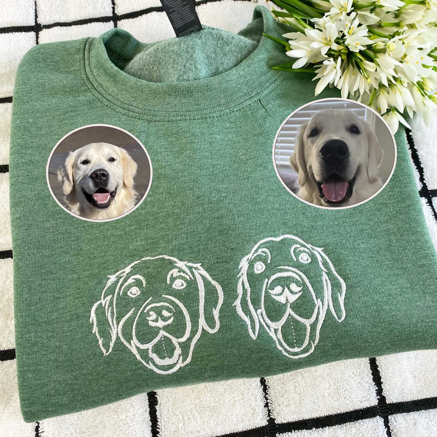 Embroidered Pet Face&Name Sweatshirts - Custom Embroidered Pet Sweatshirts 