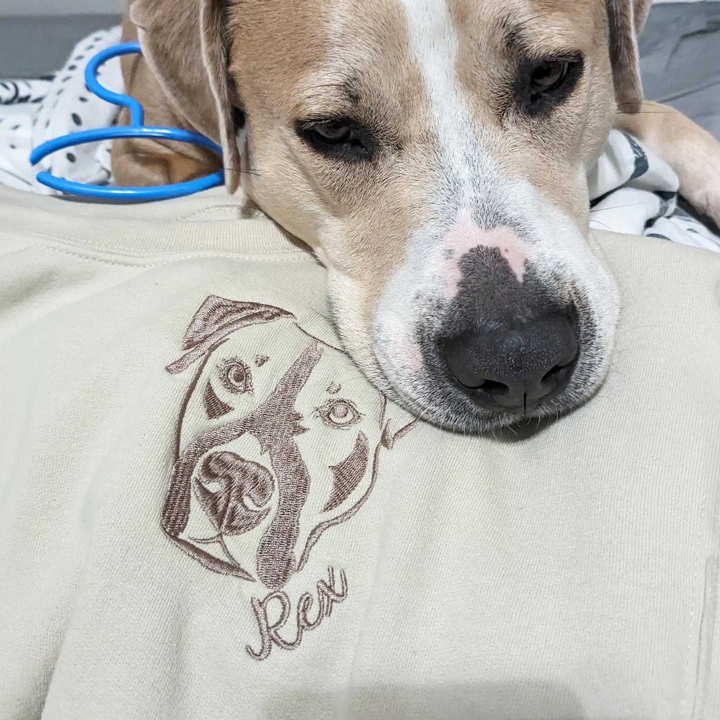 Embroidered Pet Face&Name Sweatshirts - Custom Embroidered Pet Sweatshirts 