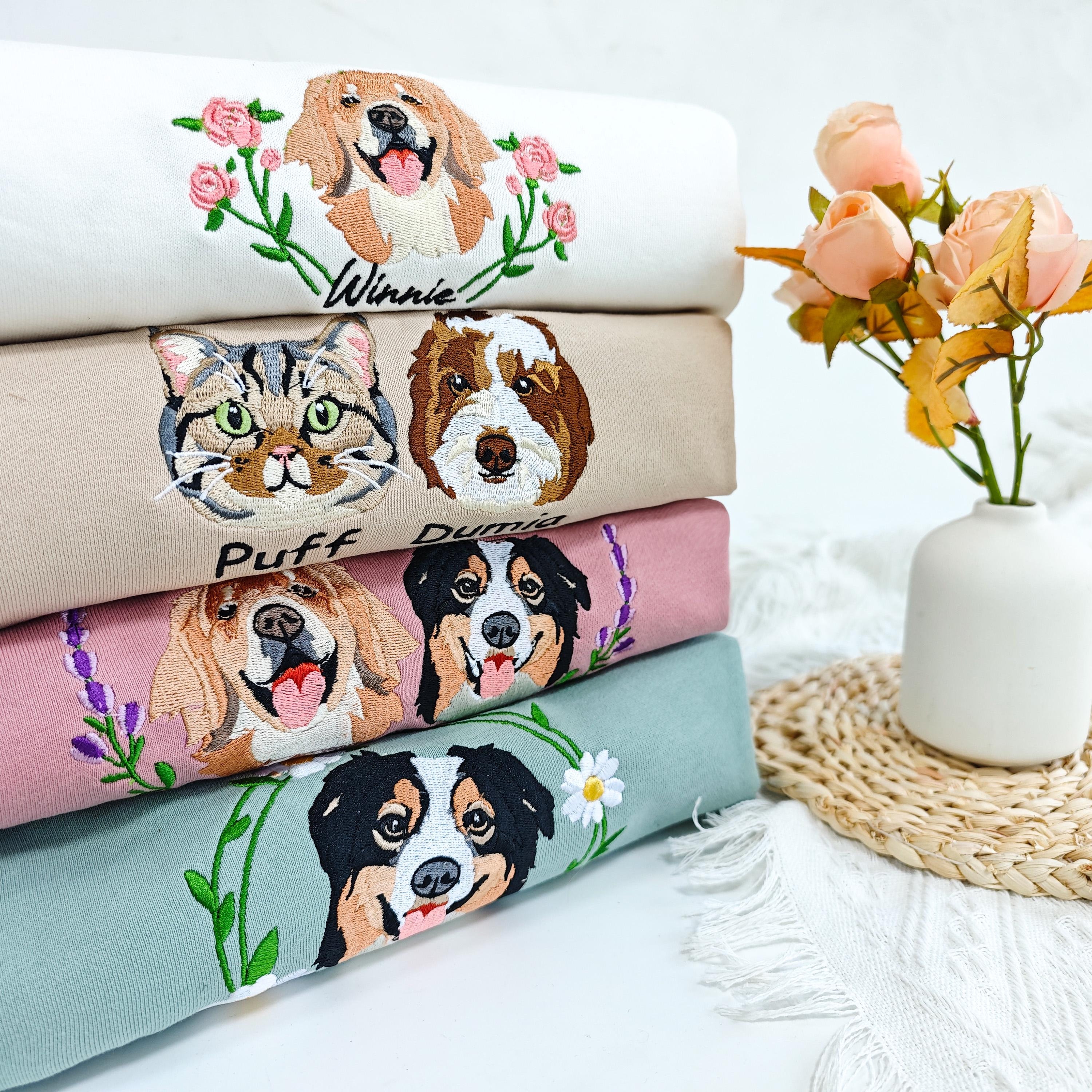 Custom Pet Embroidered Sweatshirt,Custom Dog Embroidered Hoodie