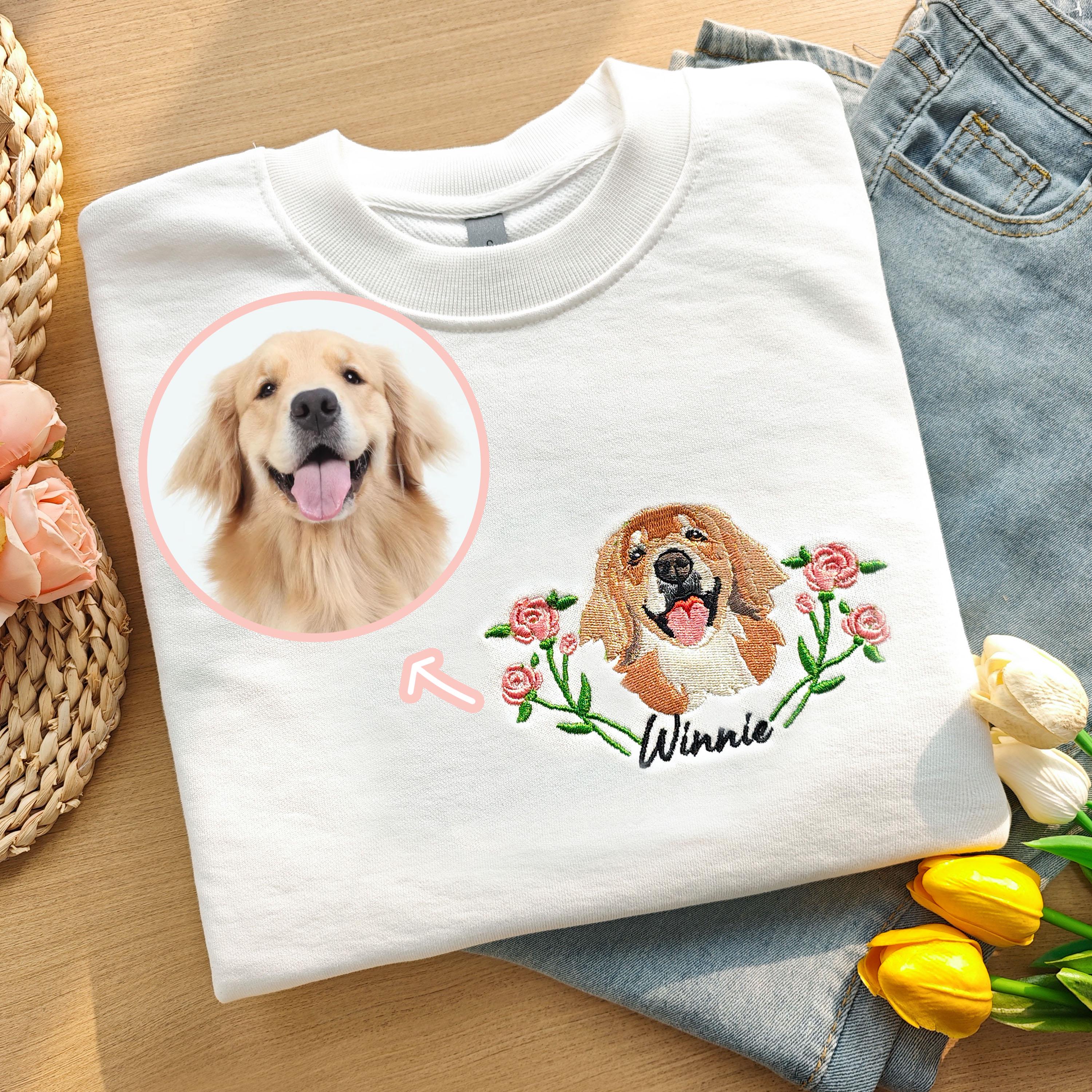 Custom Pet Embroidered Sweatshirt,Custom Dog Embroidered Hoodie