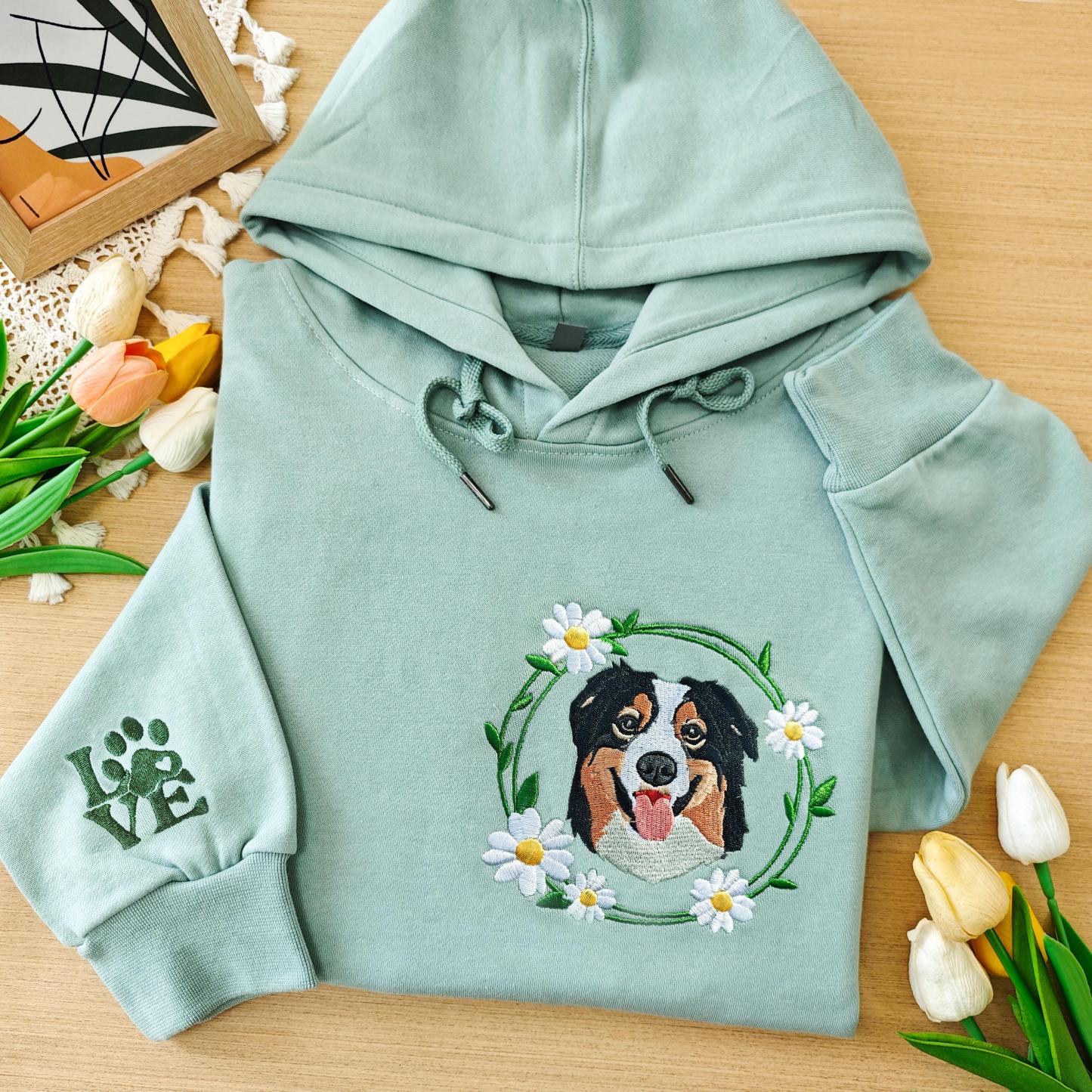 Custom Pet Embroidered Sweatshirt,Custom Dog Embroidered Hoodie