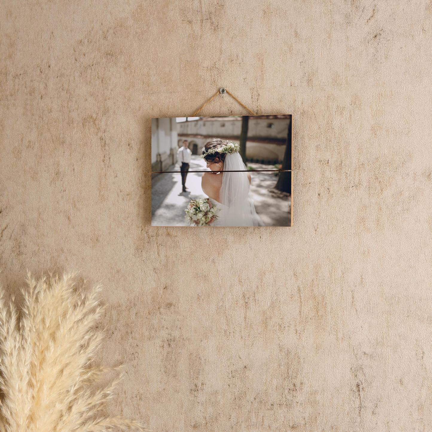 Personalized Wooden Photo Print, Custom Wedding Decor Gift
