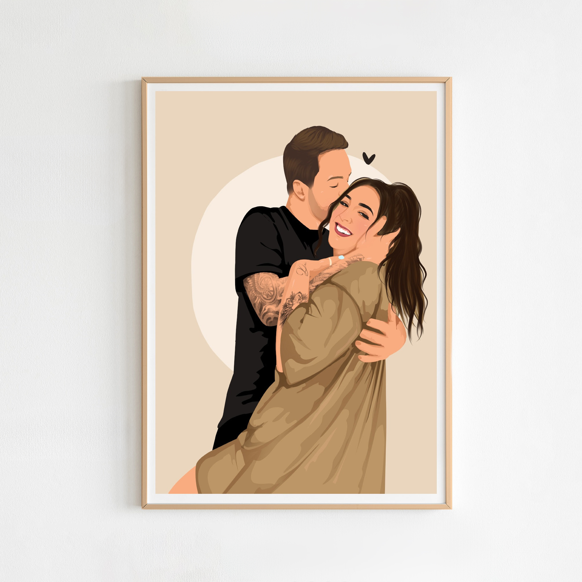 Custom Couple Portrait - Gift For Couple,Family
